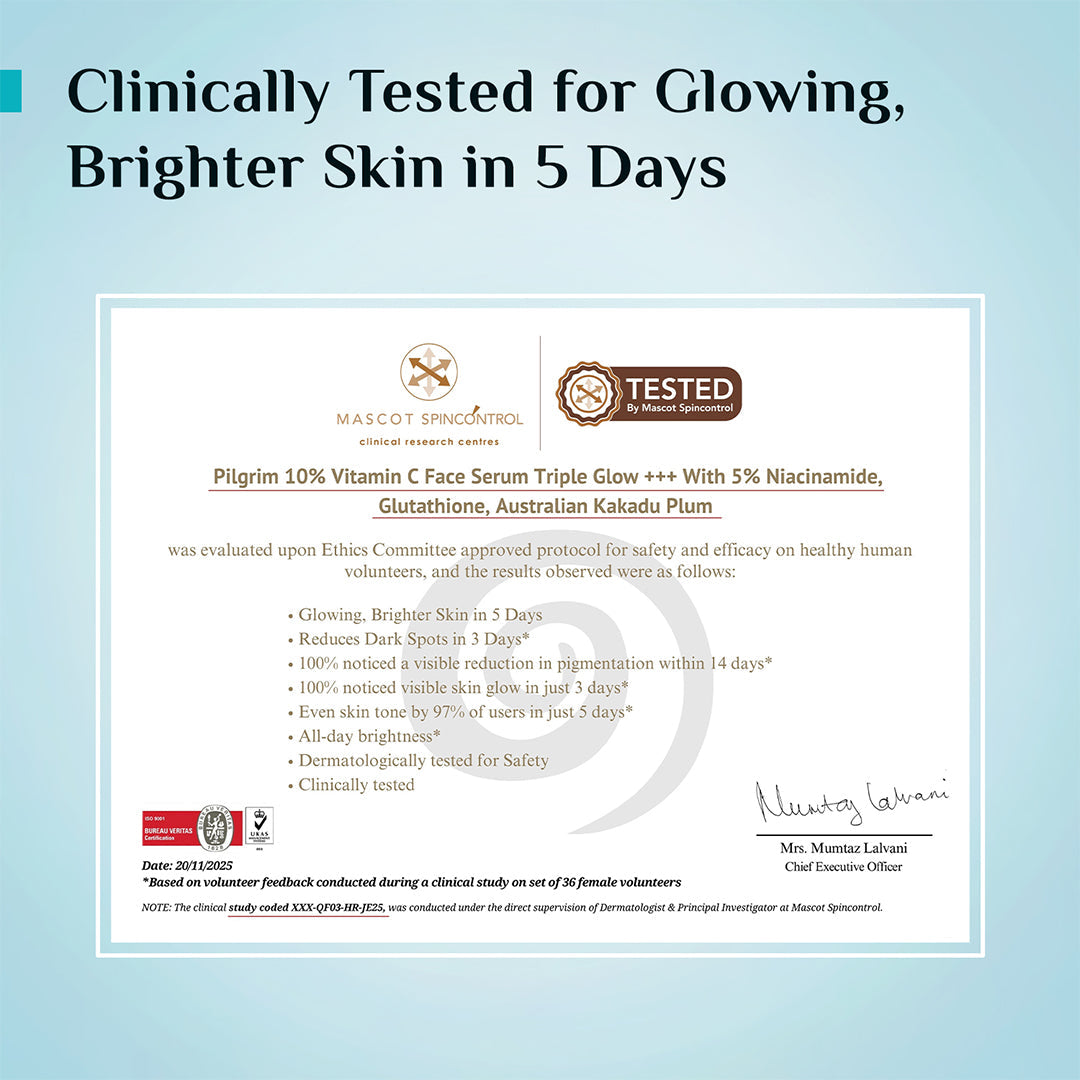 Pilgrim 10% Vitamin C Face Serum For Daily Brightness 5% Niacinamide