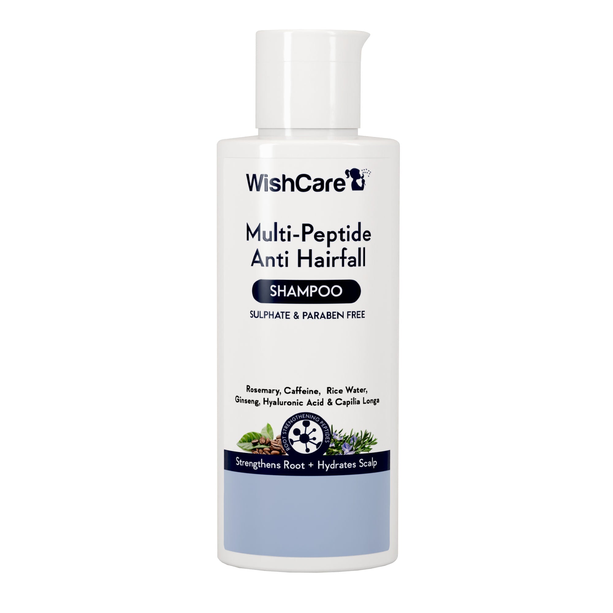 WishCare Multi Peptide Anti Hairfall Shampoo with Rosemary - Controls Hairfall - Boosts Hair Growth