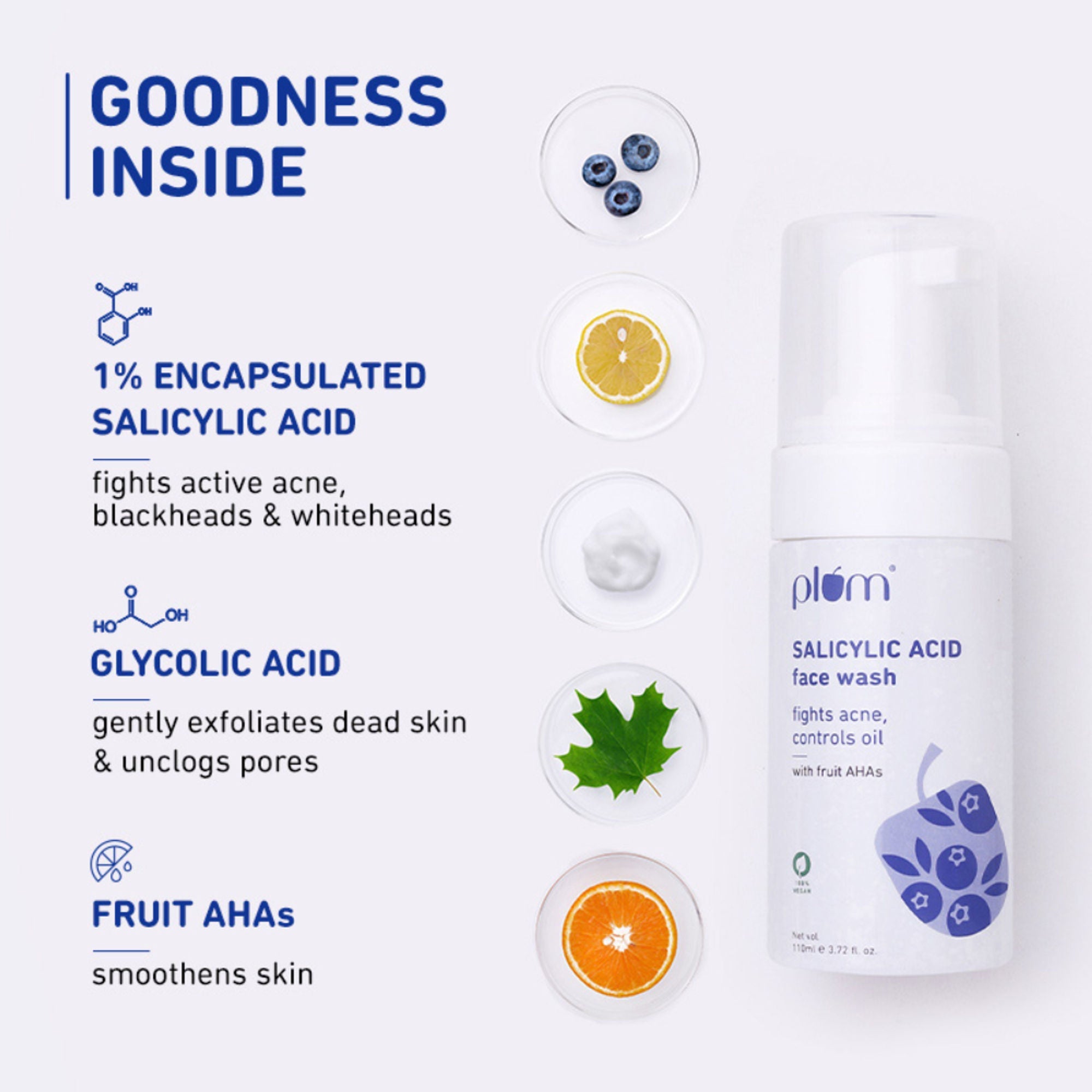 Plum 1% Encapsulated Salicylic Acid Foaming Face Wash