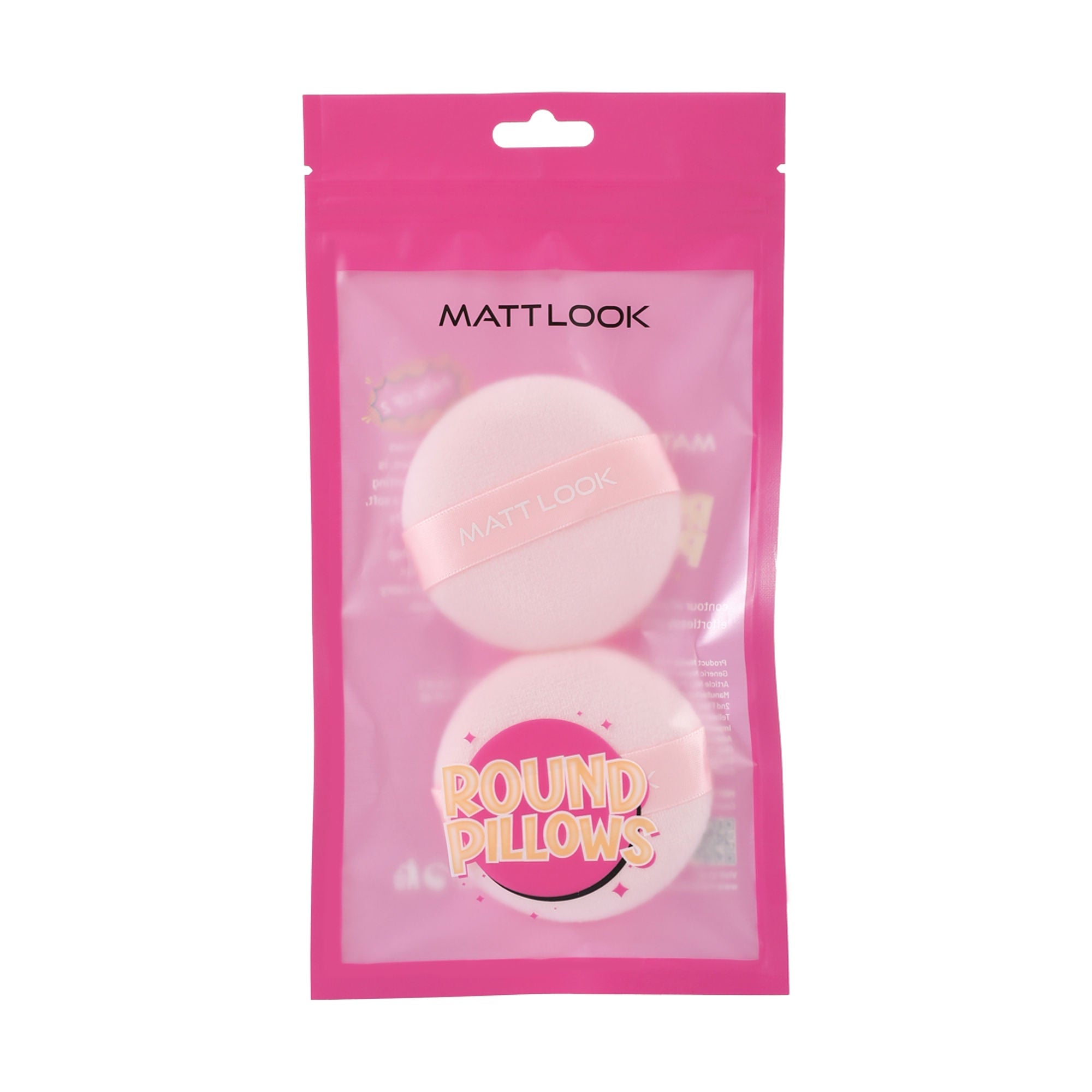 Matt Look Round Pillows Powder Pink Puff - Pack Of 2