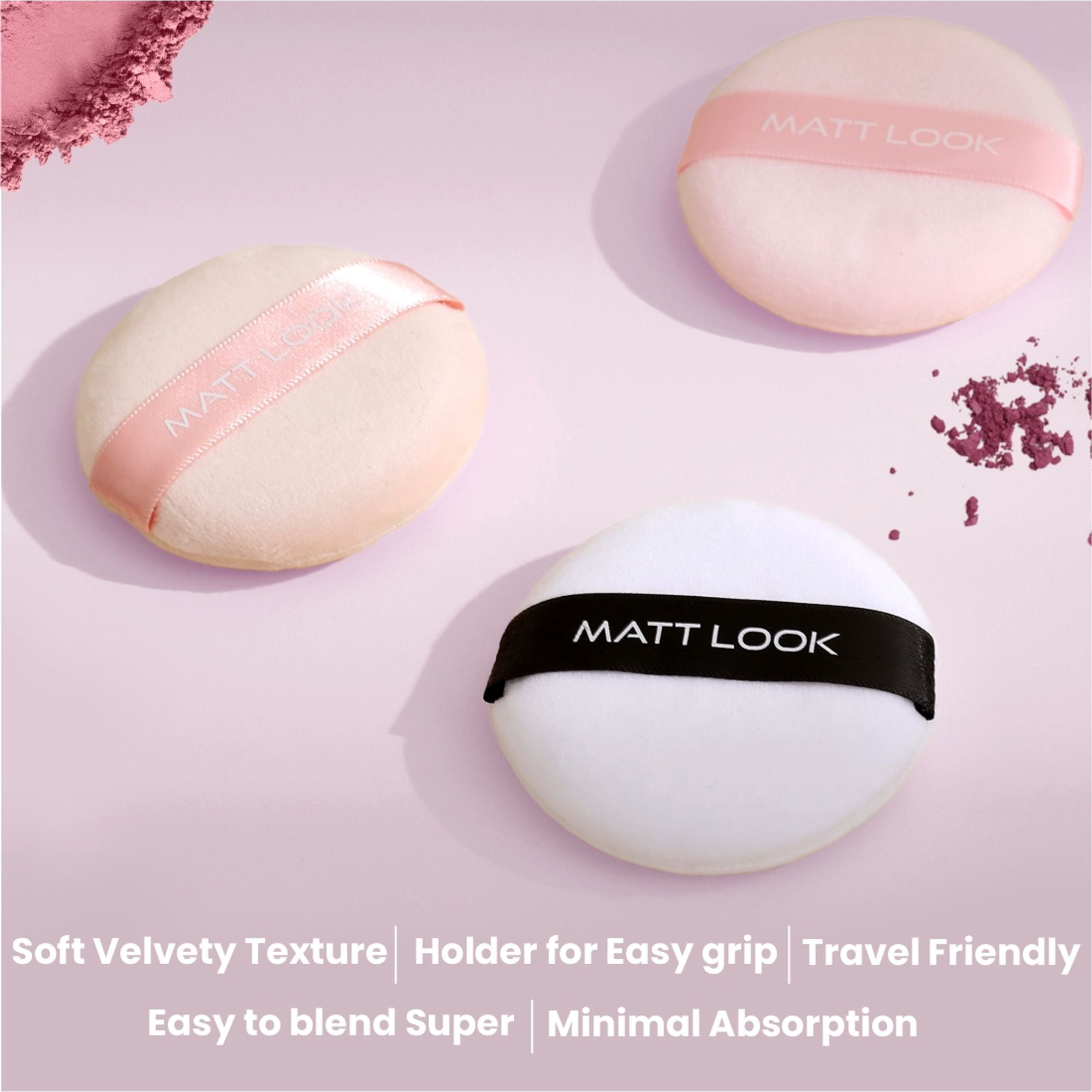 Matt Look Round Pillows Powder Pink Puff - Pack Of 2
