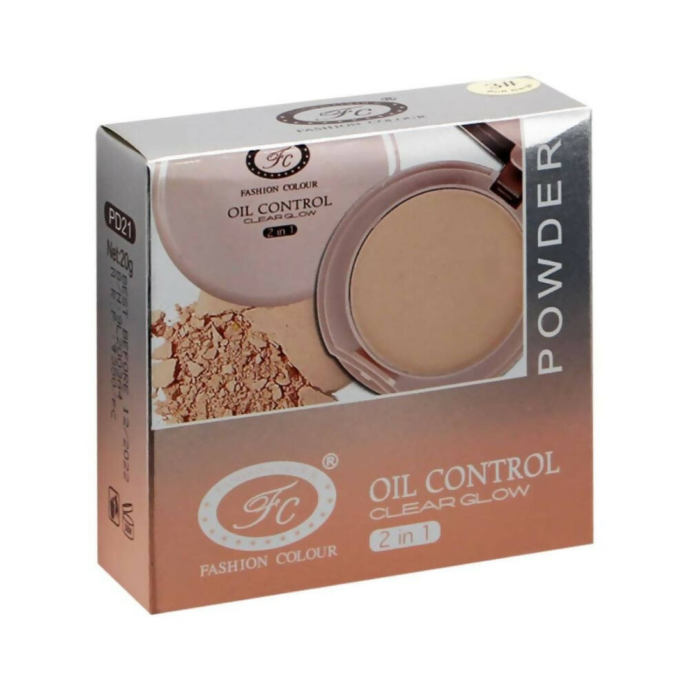 Fashion Colour Oil Control Clear Glow 2 in 1 Powder-Shade 02