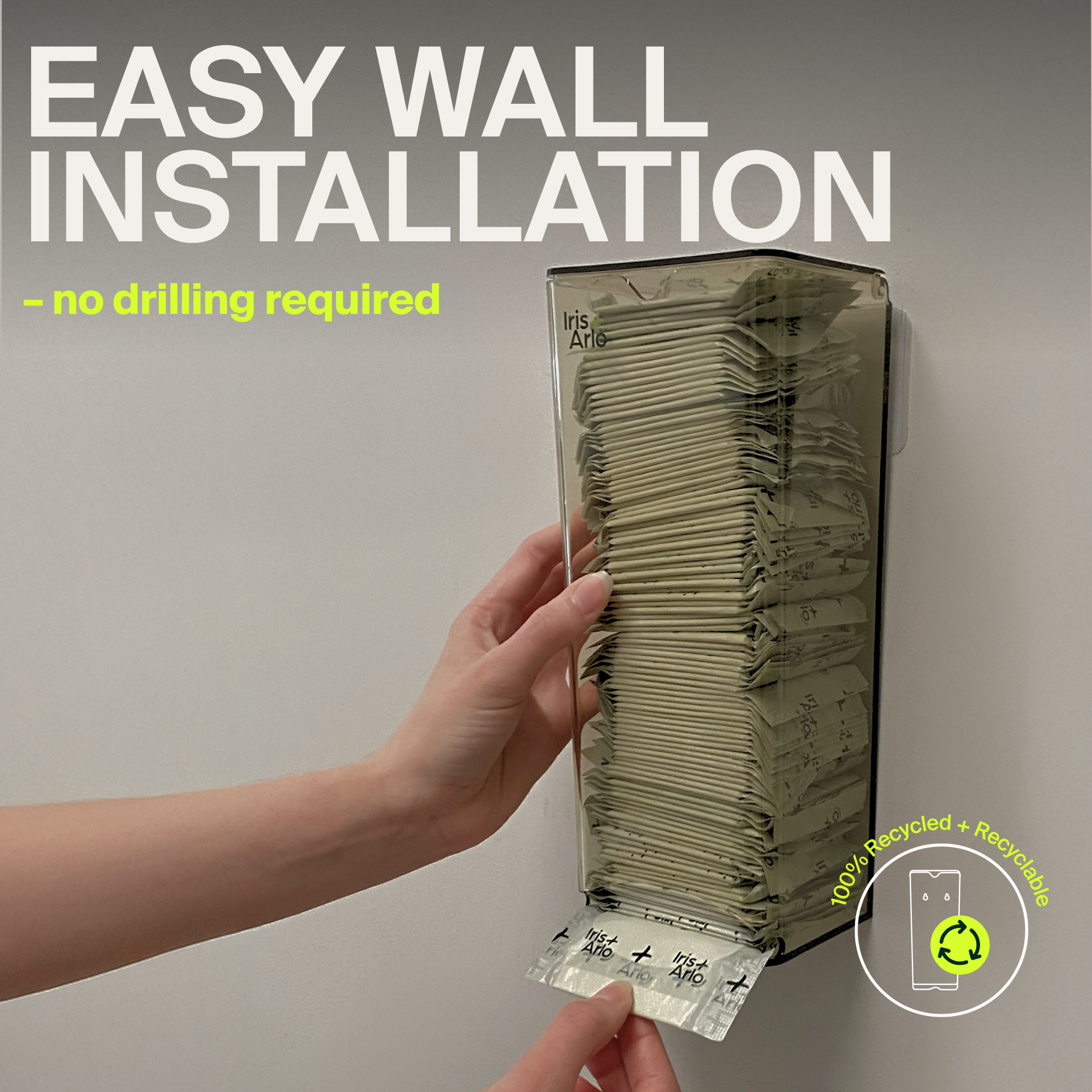 Recycled Plexiglass Wall-Mounted Dispenser - Pantyliners