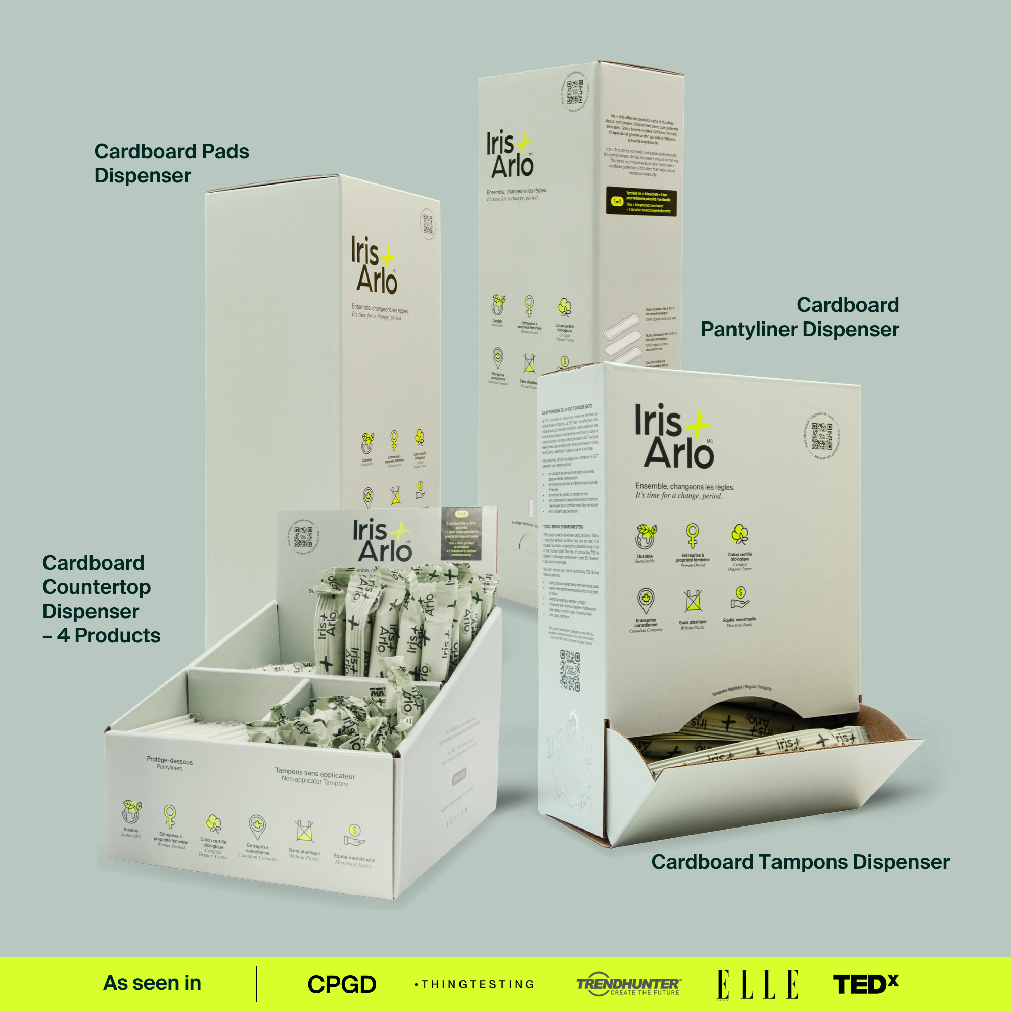 Cardboard Countertop Dispenser, 4 products