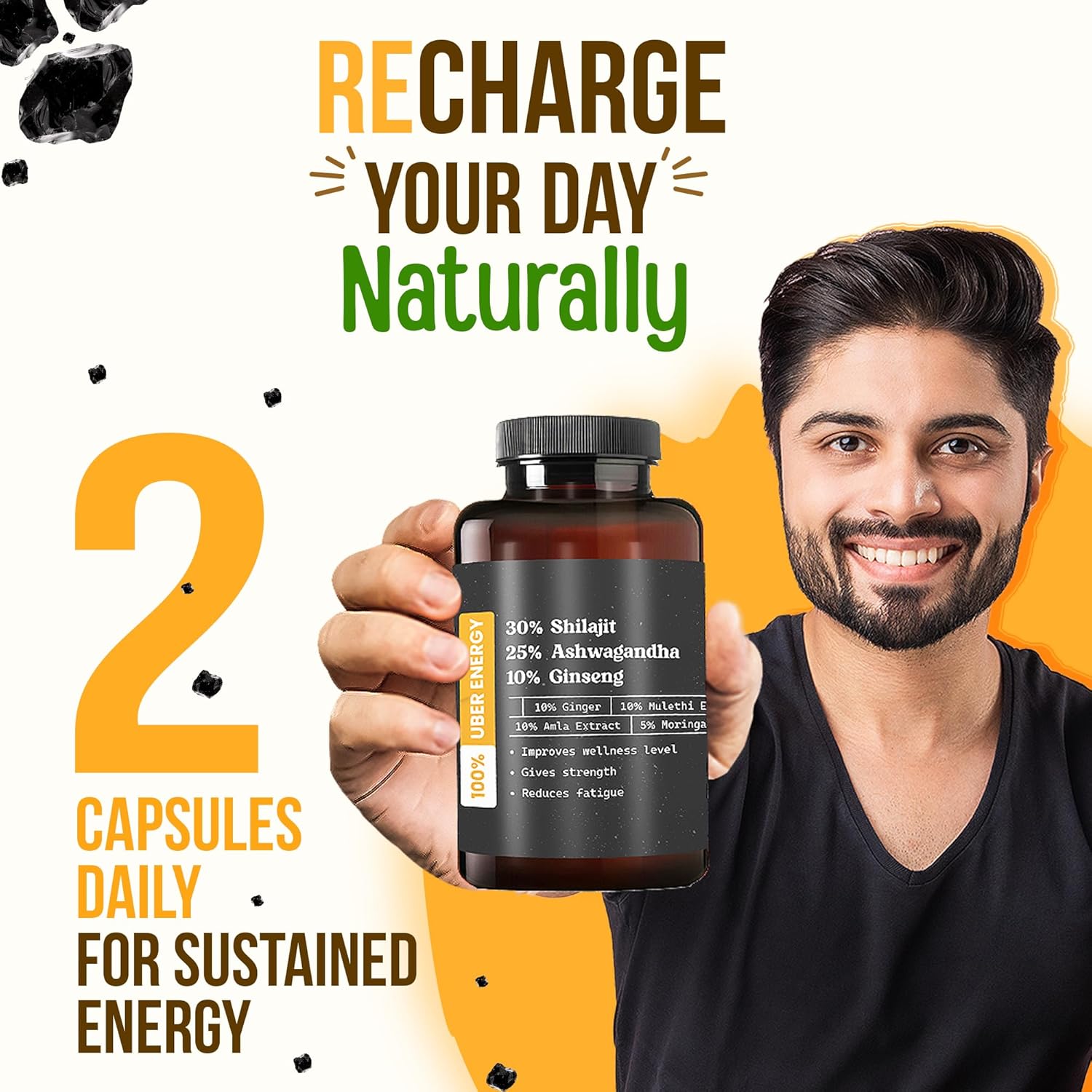 WildOak Shilajit with Ashwagandha & Korean Ginseng for Women | Strength | Stamina & Energy Booster | Hormonal Balance | Relief from Menstrual Cramps & Libido Enhancement | 1000mg | 60 Veg Capsules