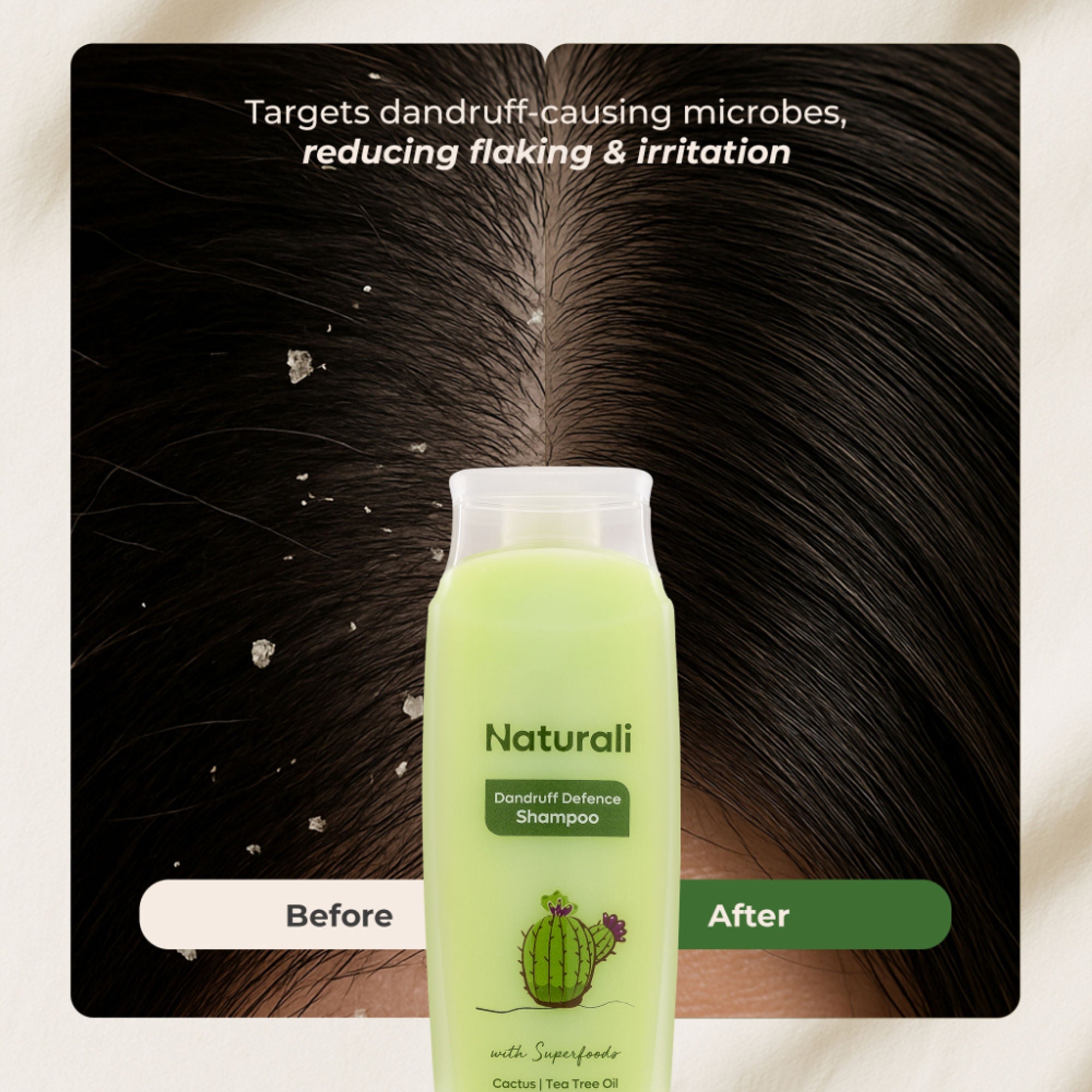 Naturali Dandruff Defence Shampoo with Tea Tree Oil & Cactus Extracts