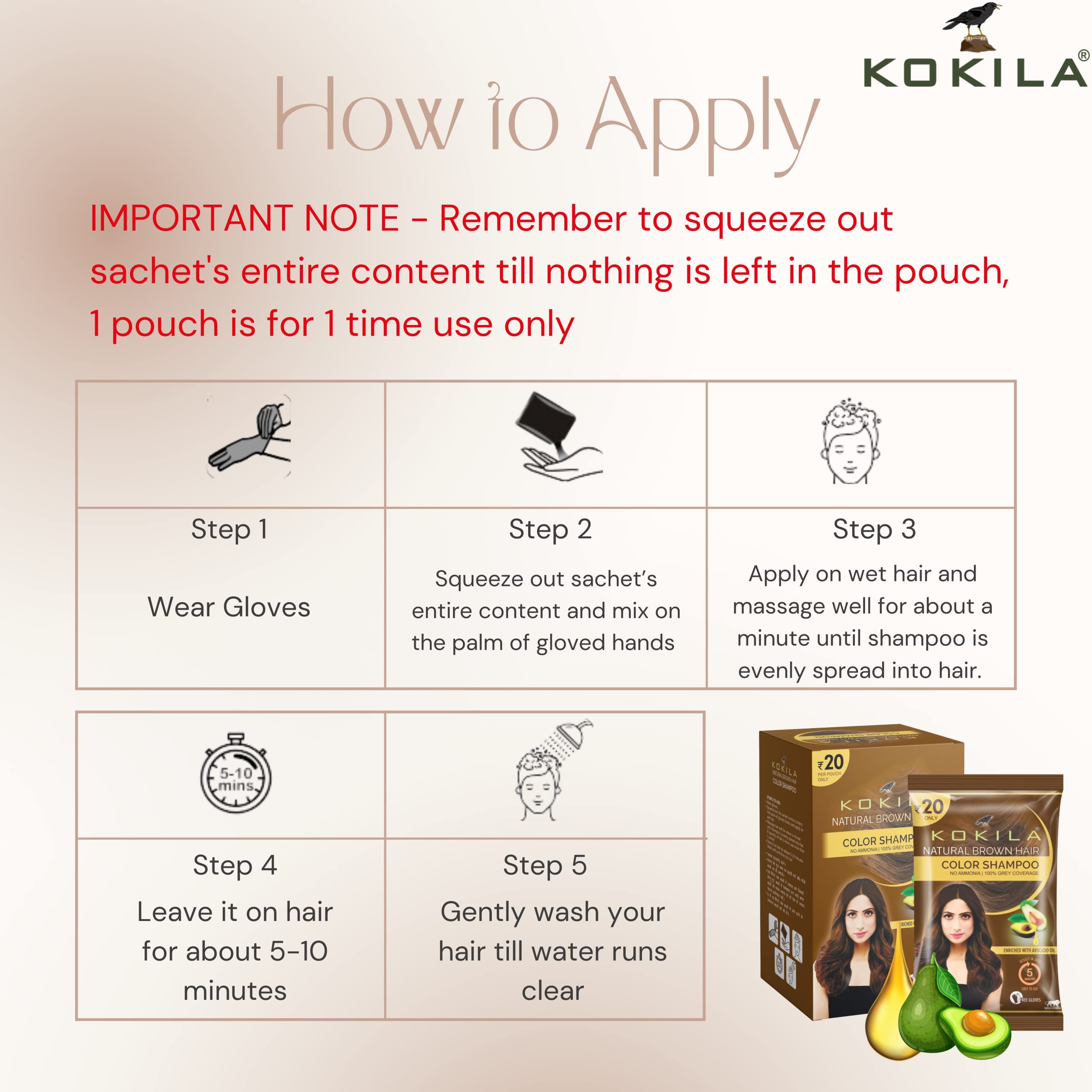 Kokila Insta Shampoo Hair Colour For Men & Women