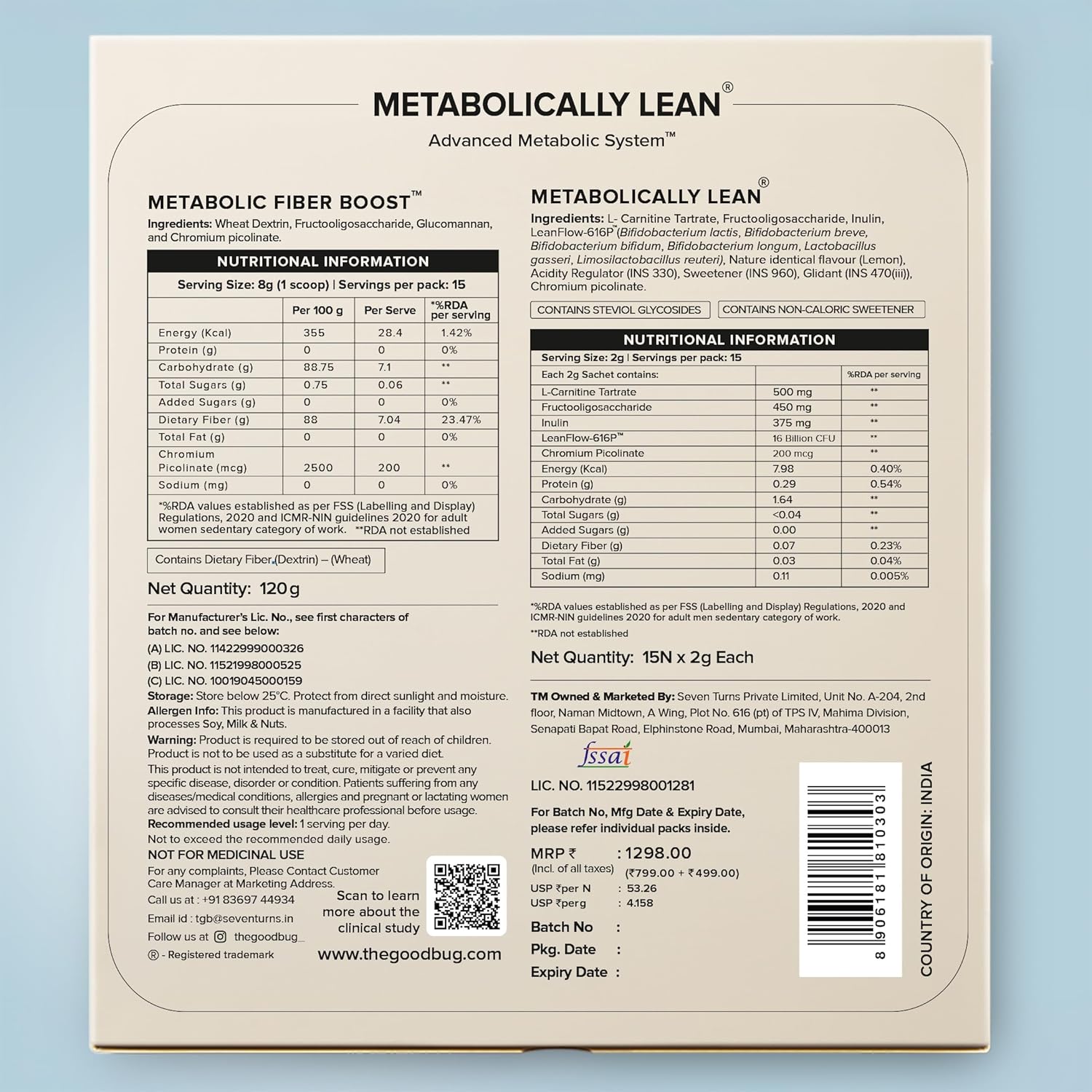 The Good Bug Metabolic Fiber Boost
