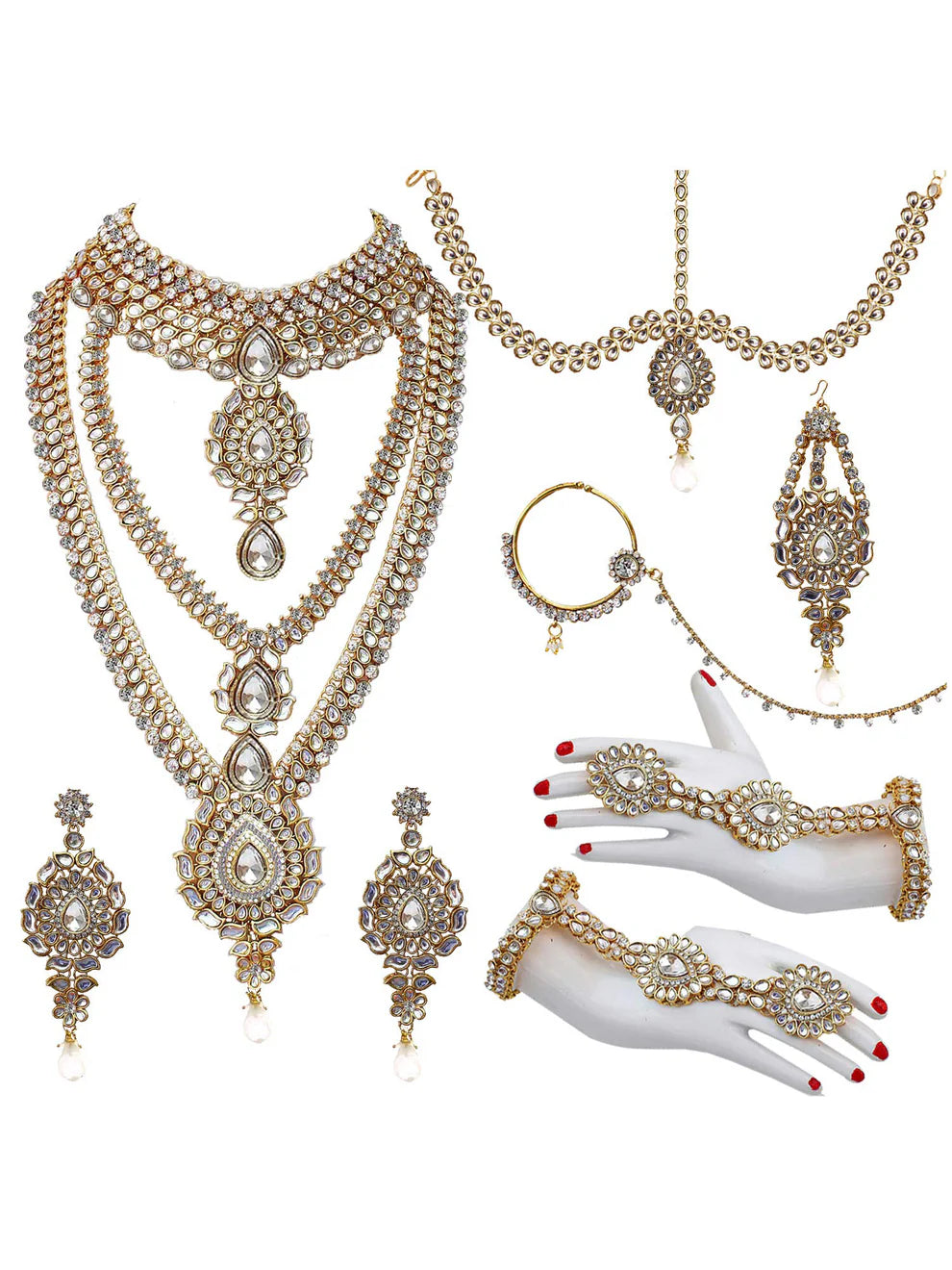 Tehzeeb Creation Traditional Kundan Bridal Set  THZ383