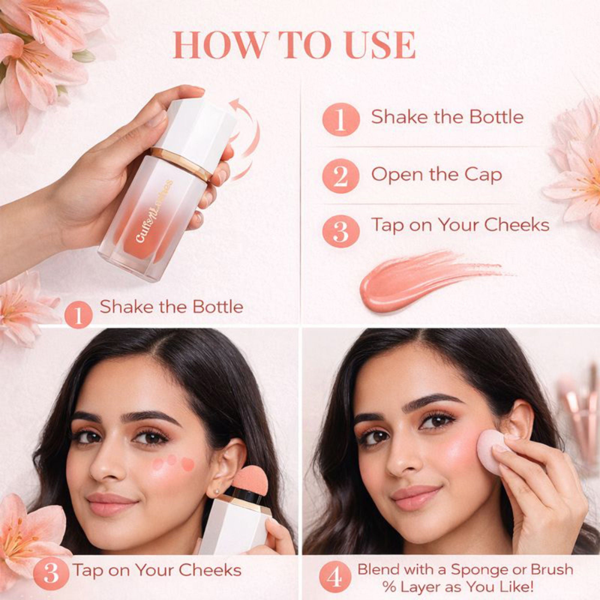 CUFFS N LASHES After Glow Liquid Blush - 02 Blushing Pink