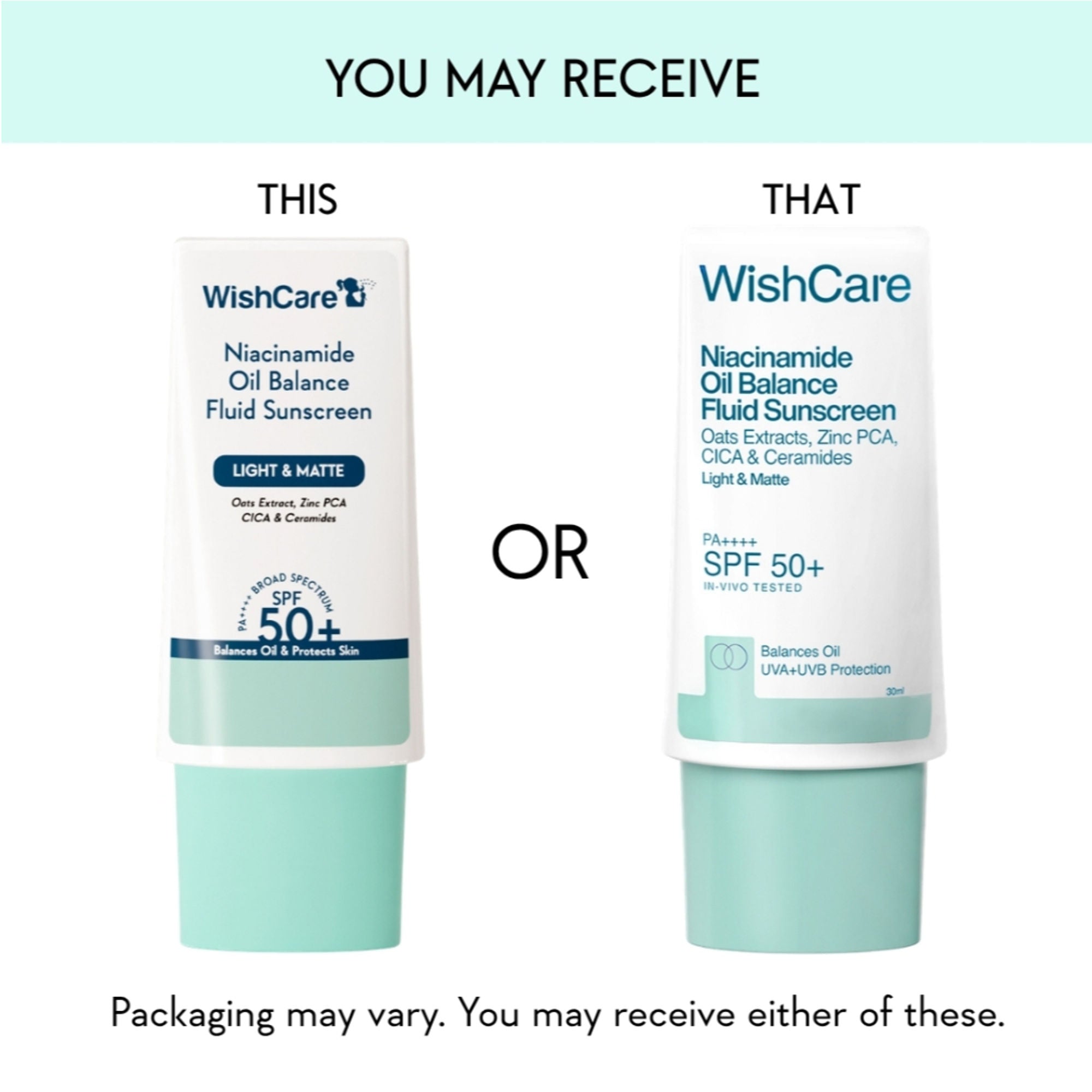 WishCare Niacinamide Oil Balance Fluid Face Sunscreen for Oily Skin with SPF50 PA++++ In-Vivo Tested