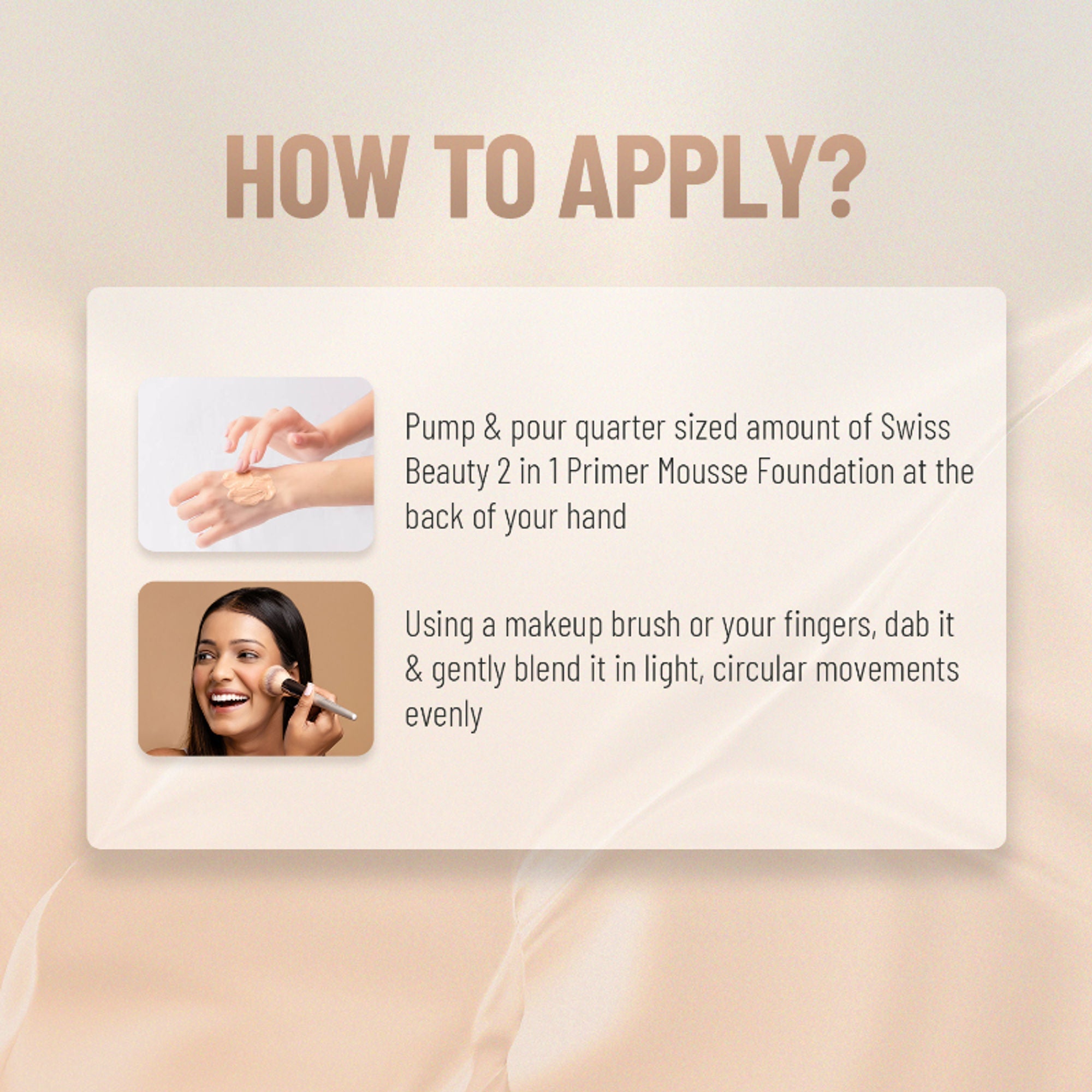 Swiss Beauty Primer Mousse Foundation - 4 Natural Nude