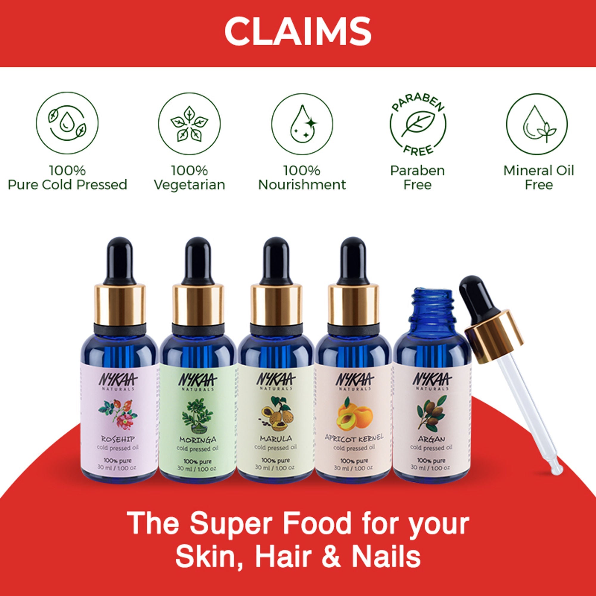 Nykaa Naturals Rosehip 100% Pure Cold Pressed Face Oil – For Gua Sha, Anti-Aging & Tan Pigmentation