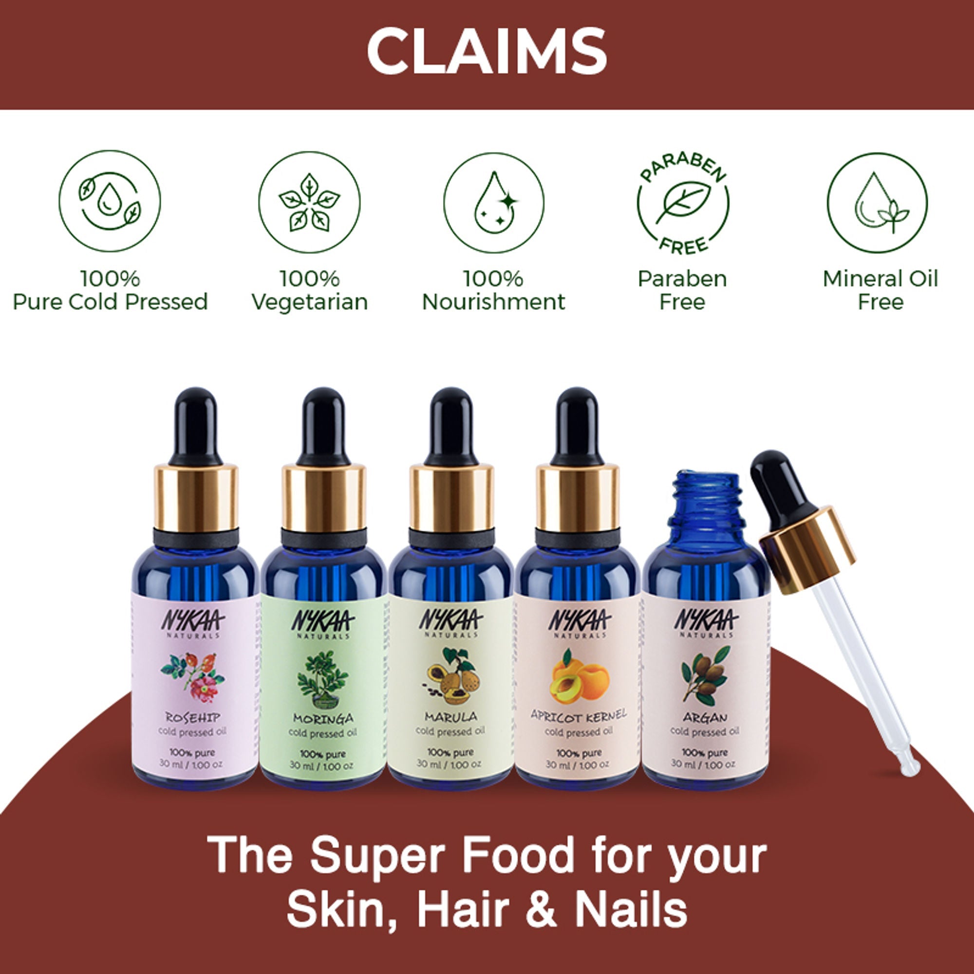 Nykaa Naturals Jojoba 100% Pure Cold Pressed Face Oil-Deep Hydration & Nourishment - All Skin Types