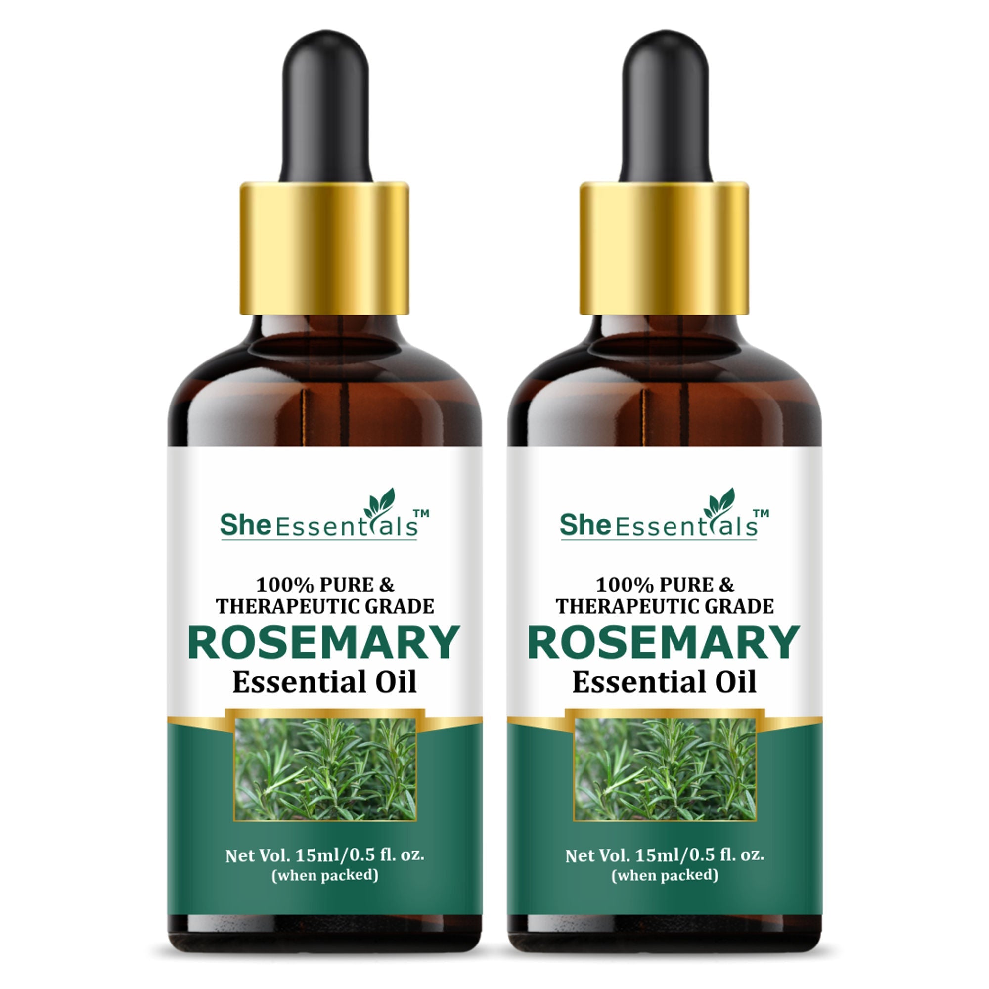 She Essentials Rosemary Essential Oil For Hair Growth & Longer Hair - 100% Pure & Natural