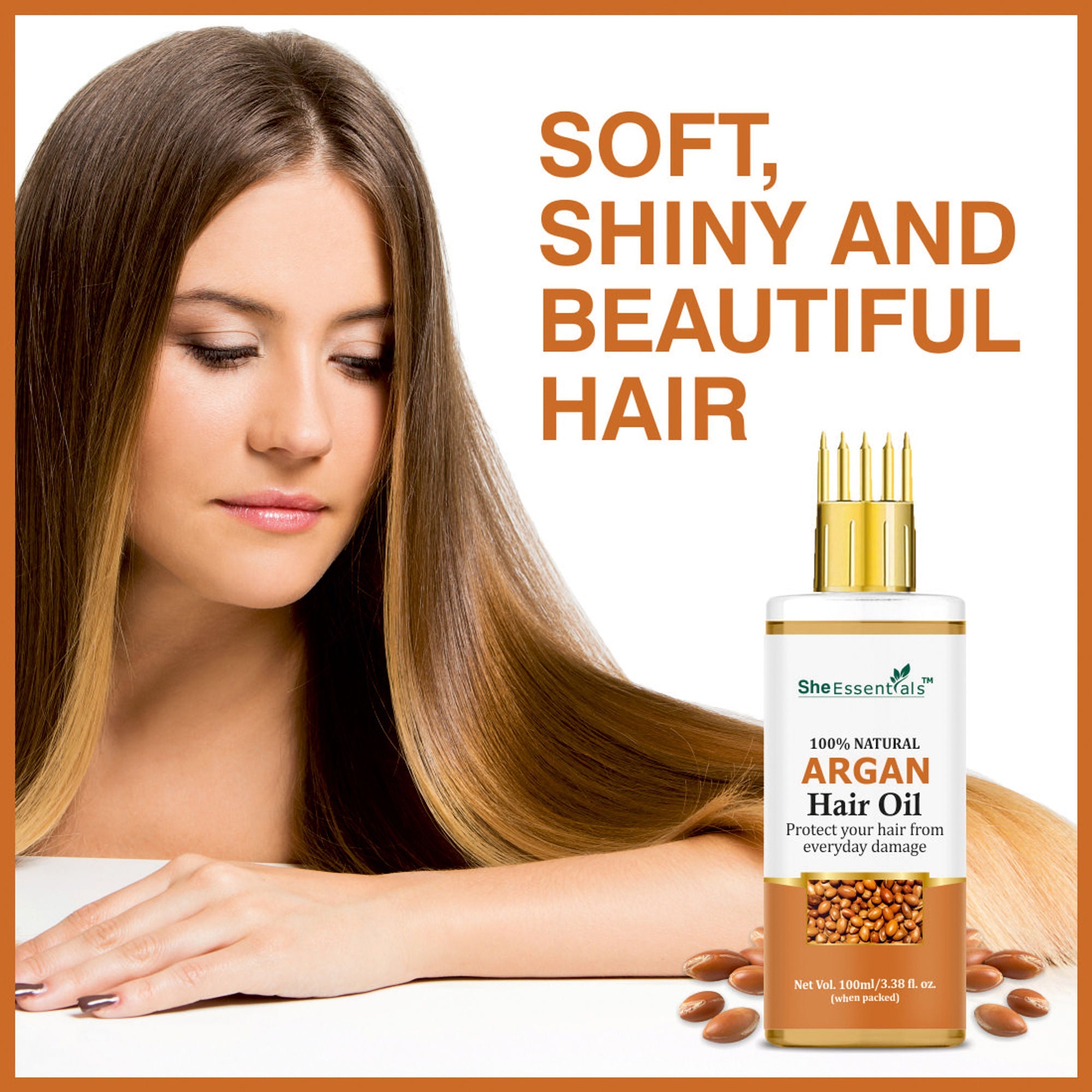 She Essentials Argan Carrier Oil, Rosemary & Tea Tree Essential Oil - Skincare & Hair Care