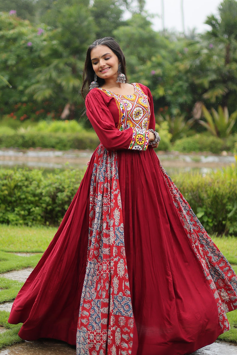 Aastha Black Chinon Cotton with Gown fabric Tebby Silk
