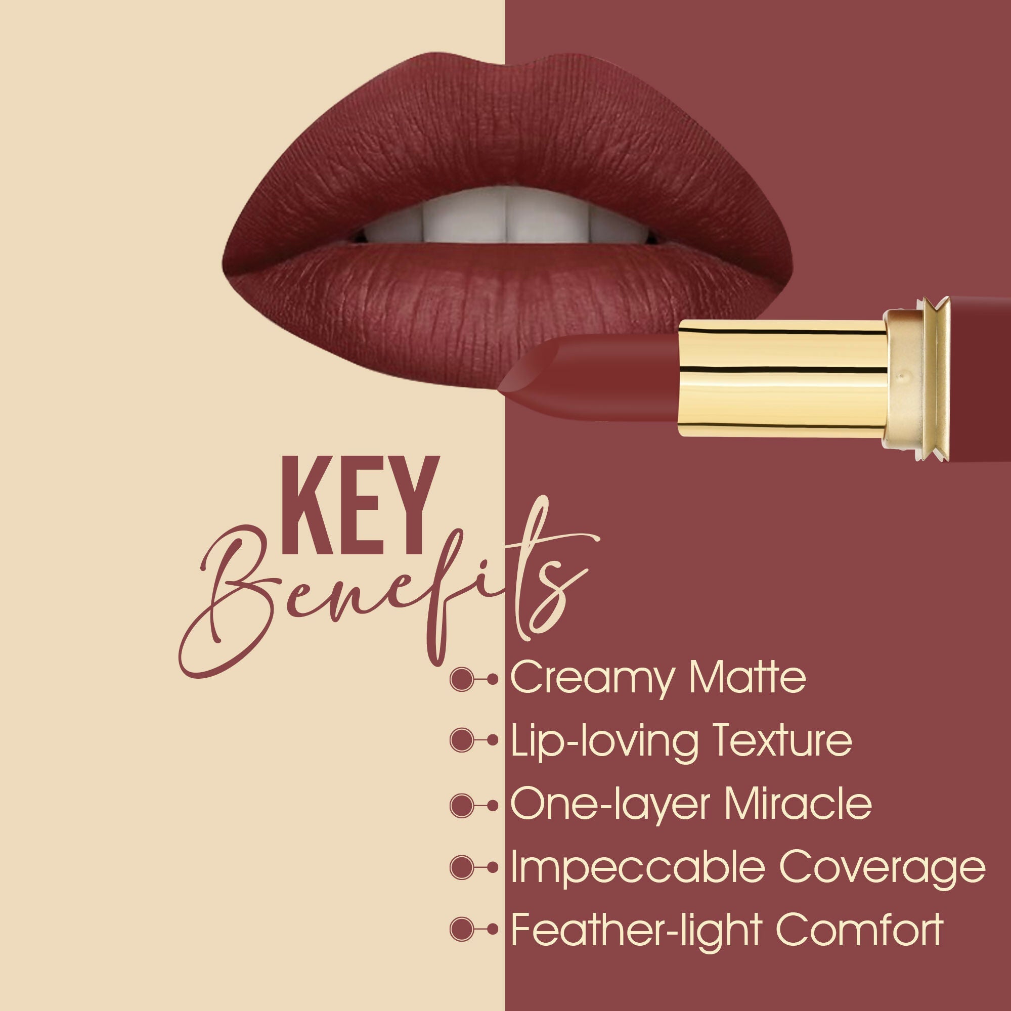 Colors Queen Nude It Creamy Matte Lipstick - Peach Petunia