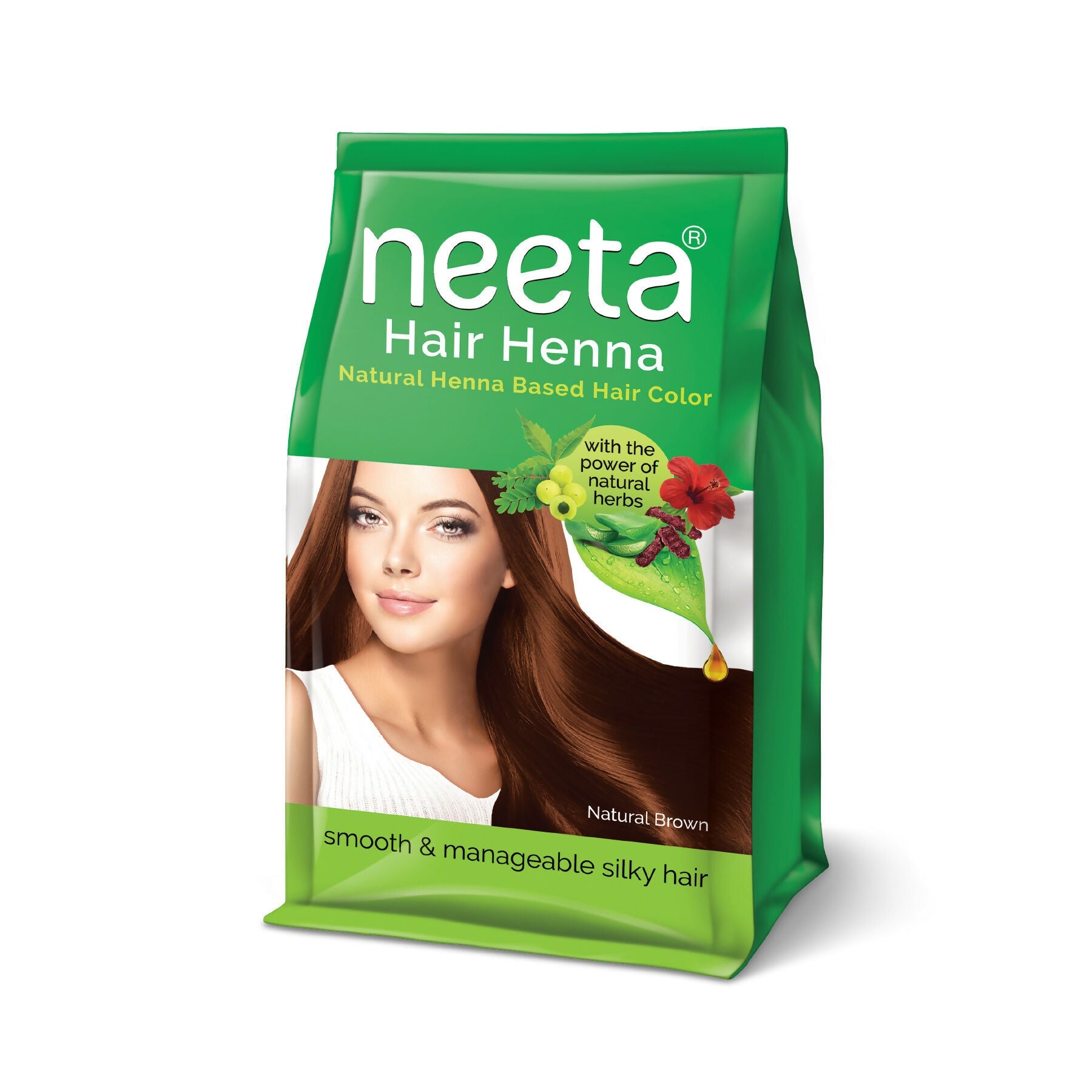 Neeta Henna Powder for Hair- Henna-Based Hair Color-Natural Brown