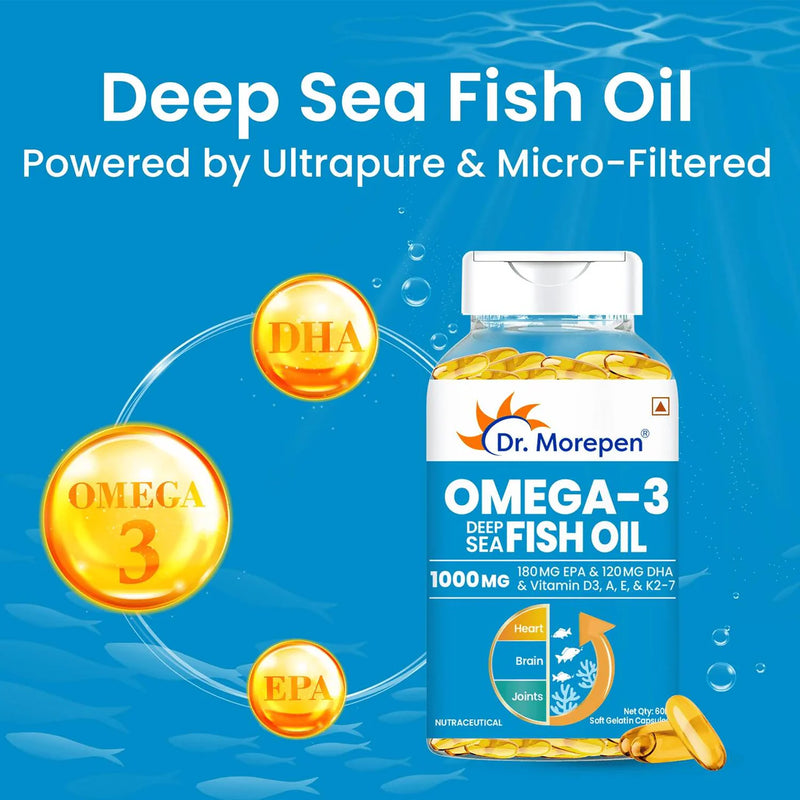 Dr. Morepen Omega 3 Deep Sea Fish Oil Softgels -60 softgels