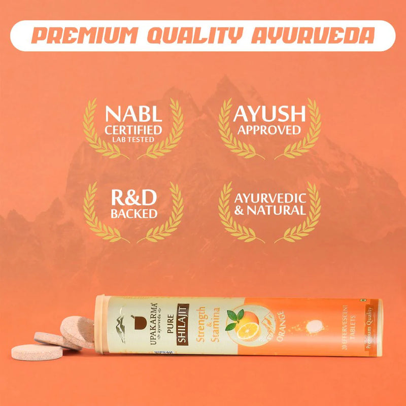 Upakarma Ayurveda Pure Sj Effervescent Tablets - Orange -20 tabs