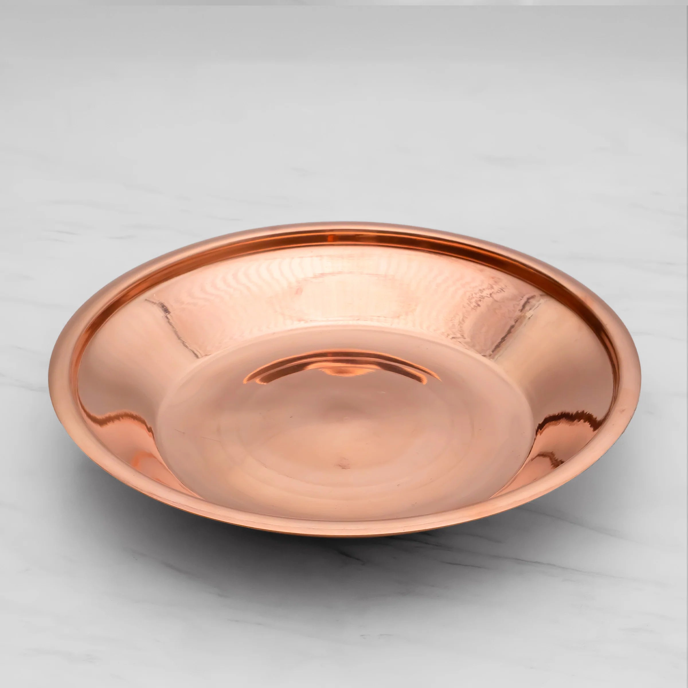 Health Smith Pure Copper Pooja Thali Set - 5 Items | Pooja Thali Set with 1 Plate, 1 Kalash, 1 Fullpatra, 1 Pali, and 1 Niranjan