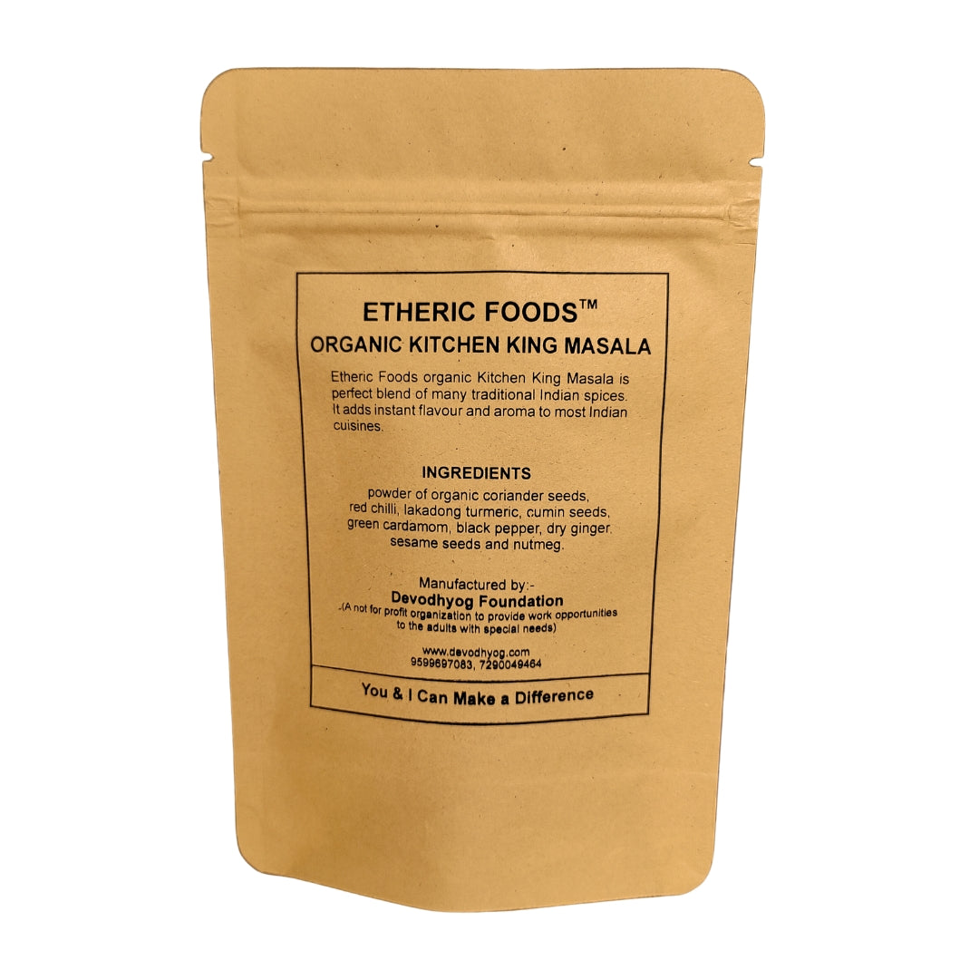 Etheric Food Kitchen King Masala (100g) | All in one  Spices Mix | No garlic or onion | No MSG (Monosodium Glutamate)| Kitchen masala powder | Exotic Indian Masala Spices