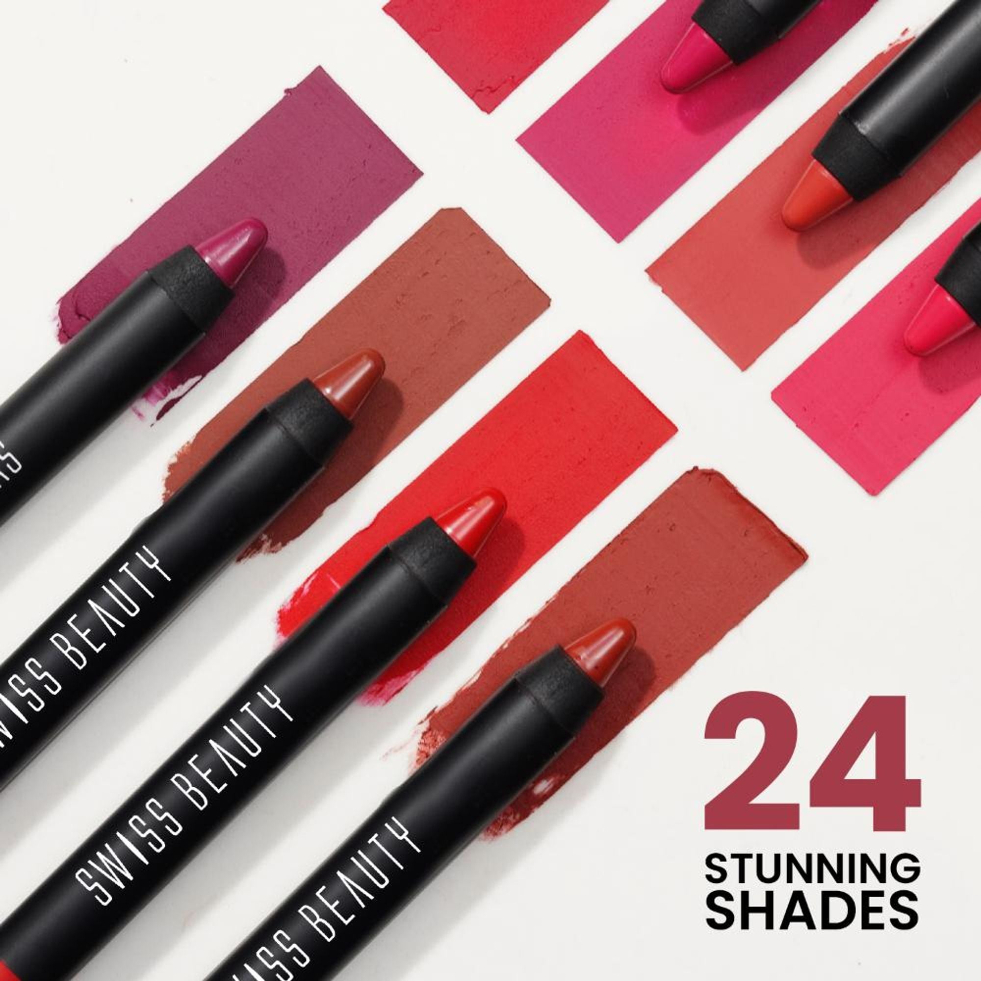 Swiss Beauty Matte Long Lasting Stay Maxx Lip Crayon Lipstick Matte Finish - Burgundy