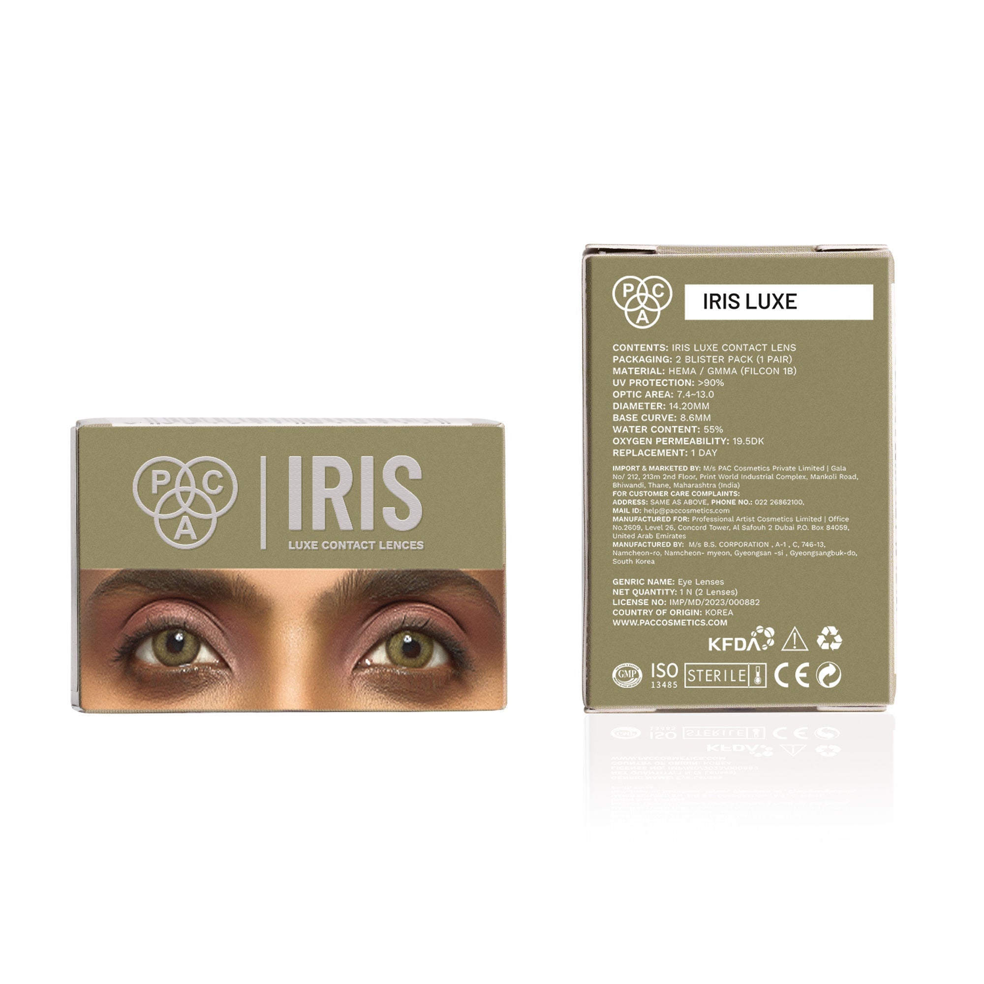 PAC Studio IRIS LUXE Daily Lenses Topaz - Comfortable Natural Looking Lenses, Soft Non-Irritating