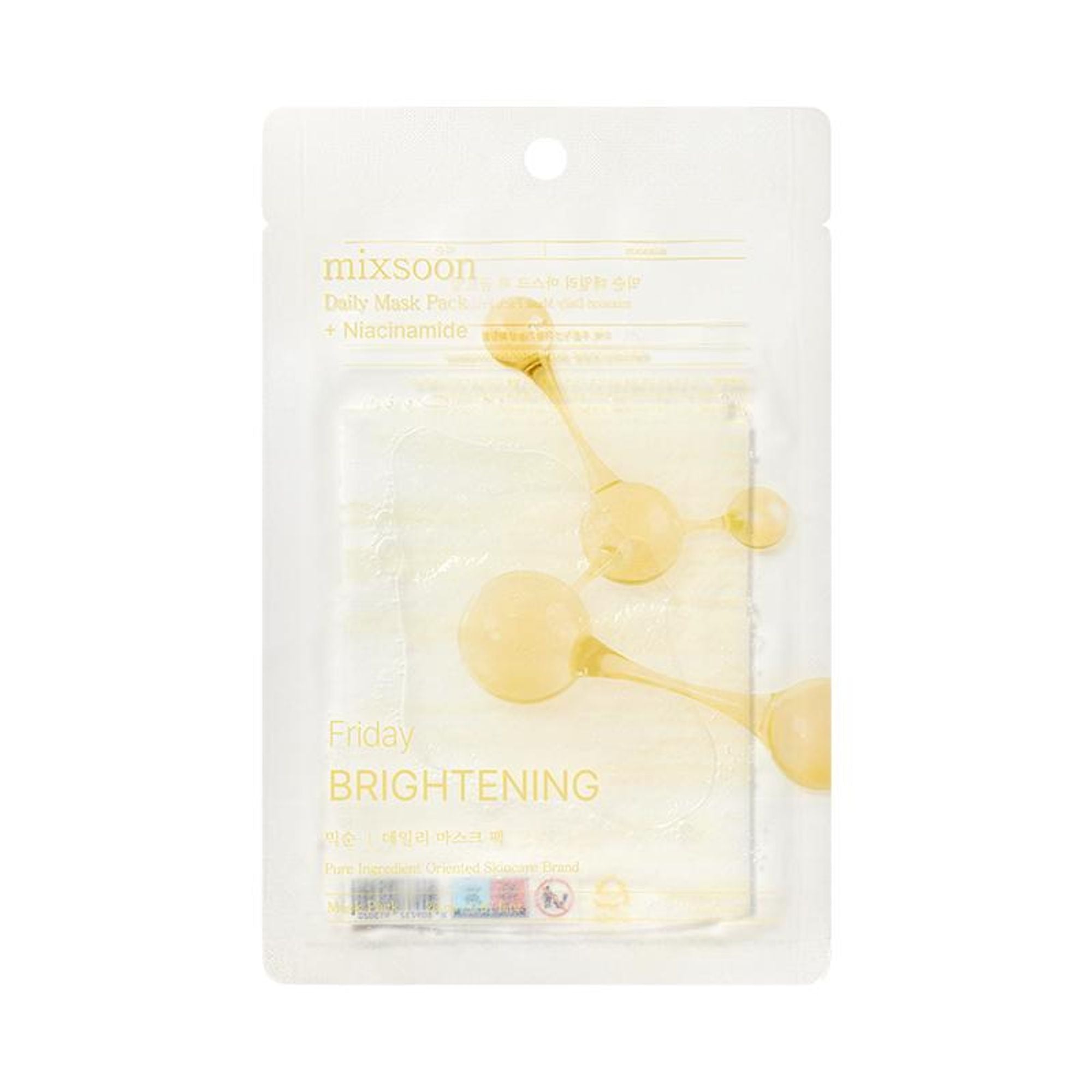 Mixsoon Daily Mask Pack Friday, Brightens, Soothes & Revitalizes Dull Skin Sheet Mask