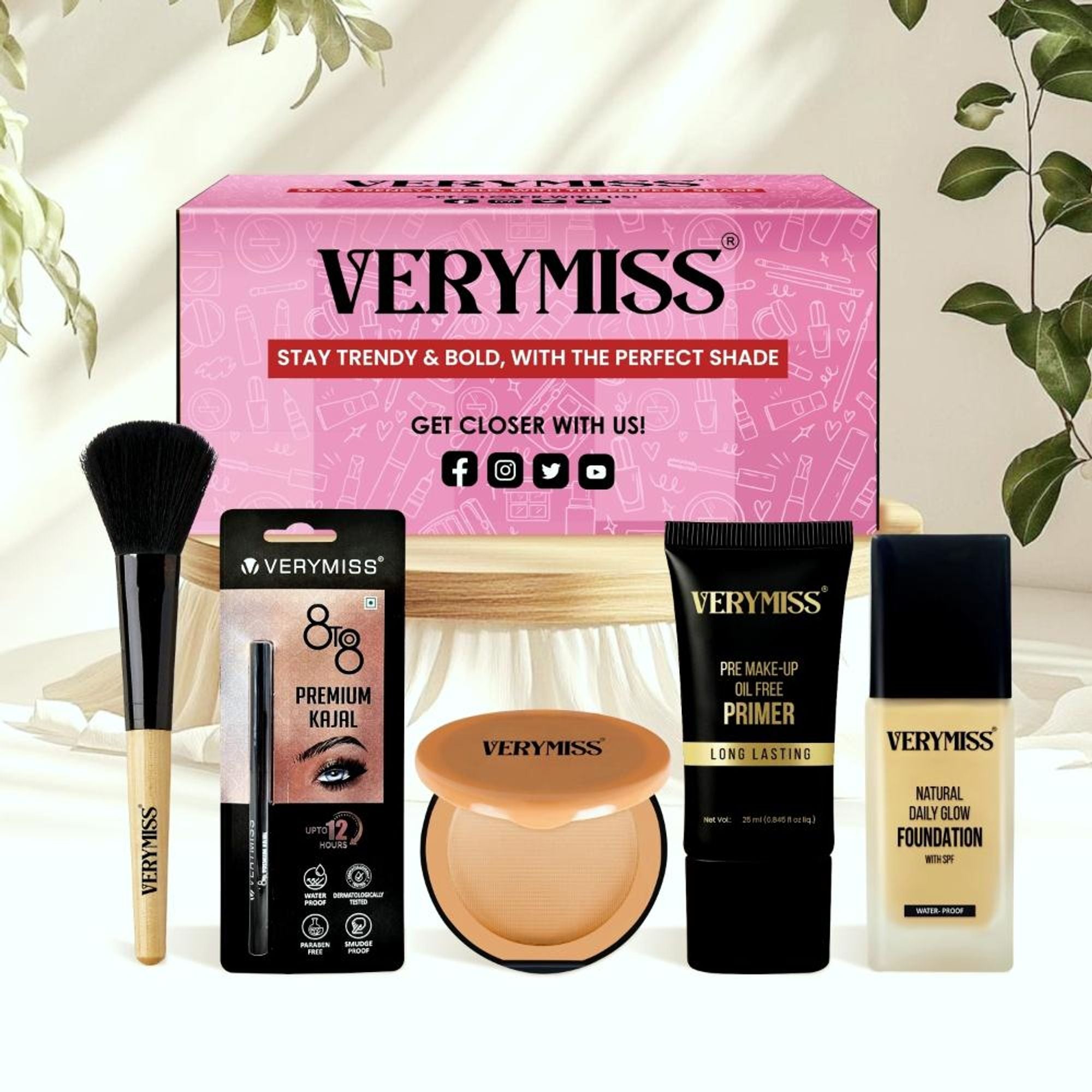VERYMISS Makeup Kit Combo For Women & Girls - Vmfd06-01, Vmpr02, Vmc05-01, Vmk01,Vmmb21
