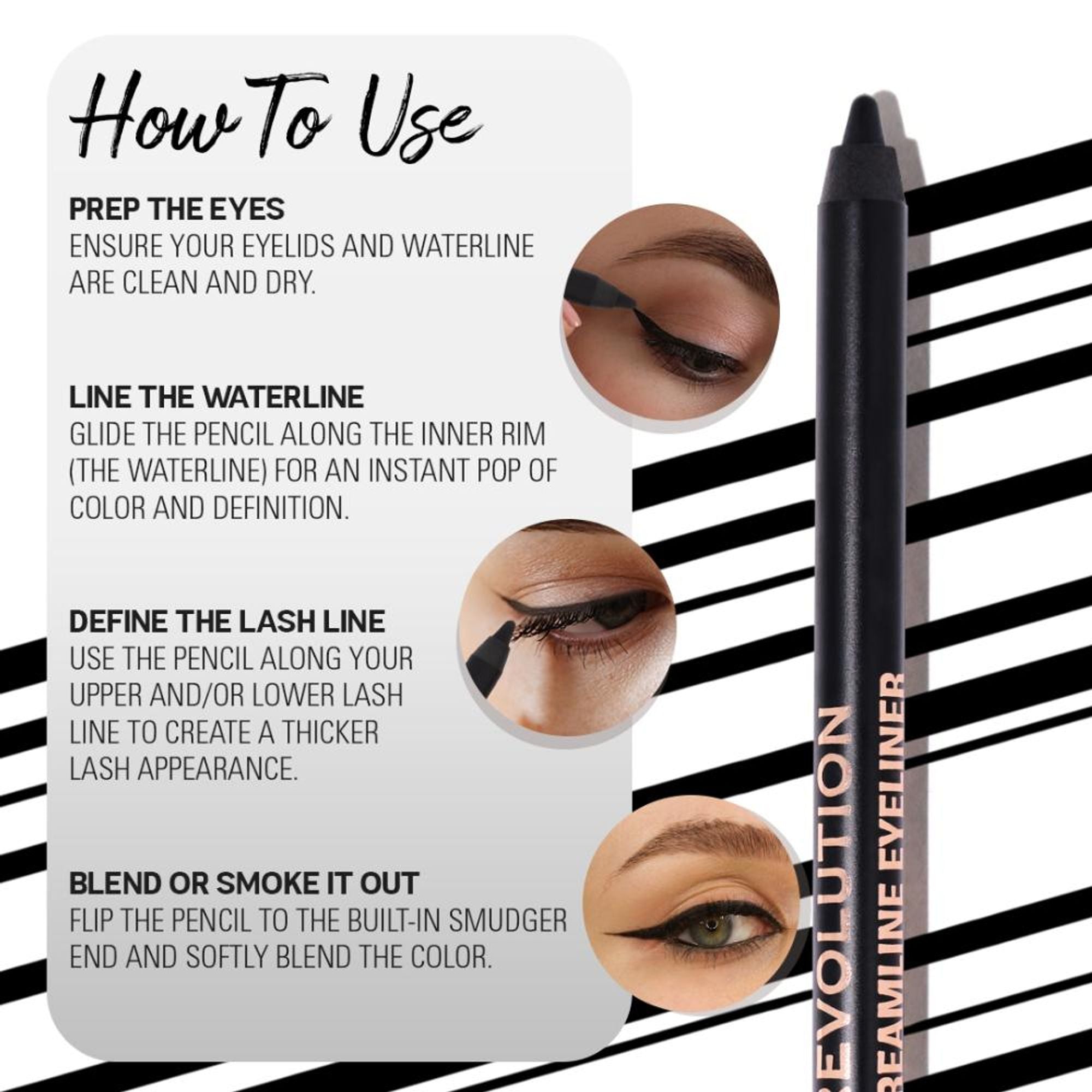 Makeup Revolution Streamline Waterline Eyeliner Pencil-Ultra Creamy Smudge Proof Smokey Looks - Brown