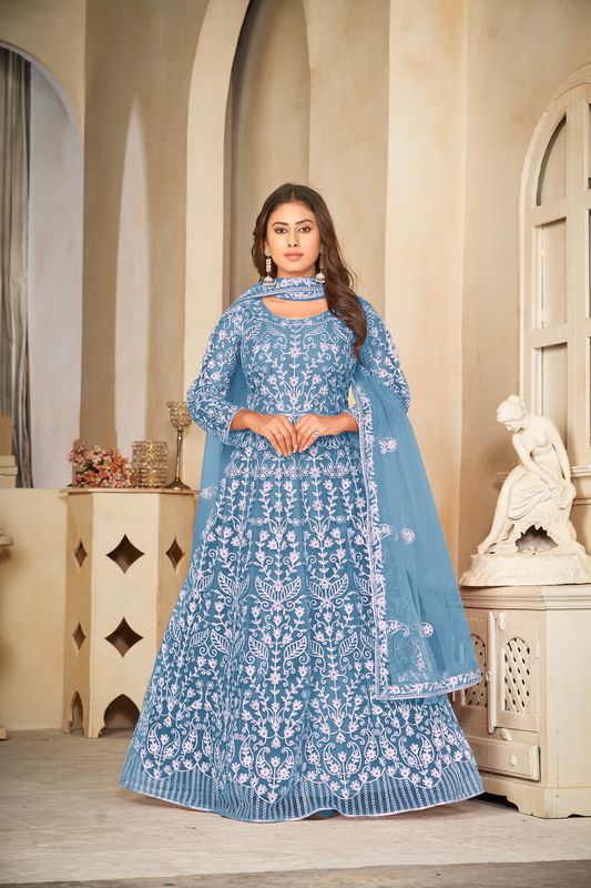 Aastha Sky Dupatta with Net top fabric Santoon Net Bottom fabric