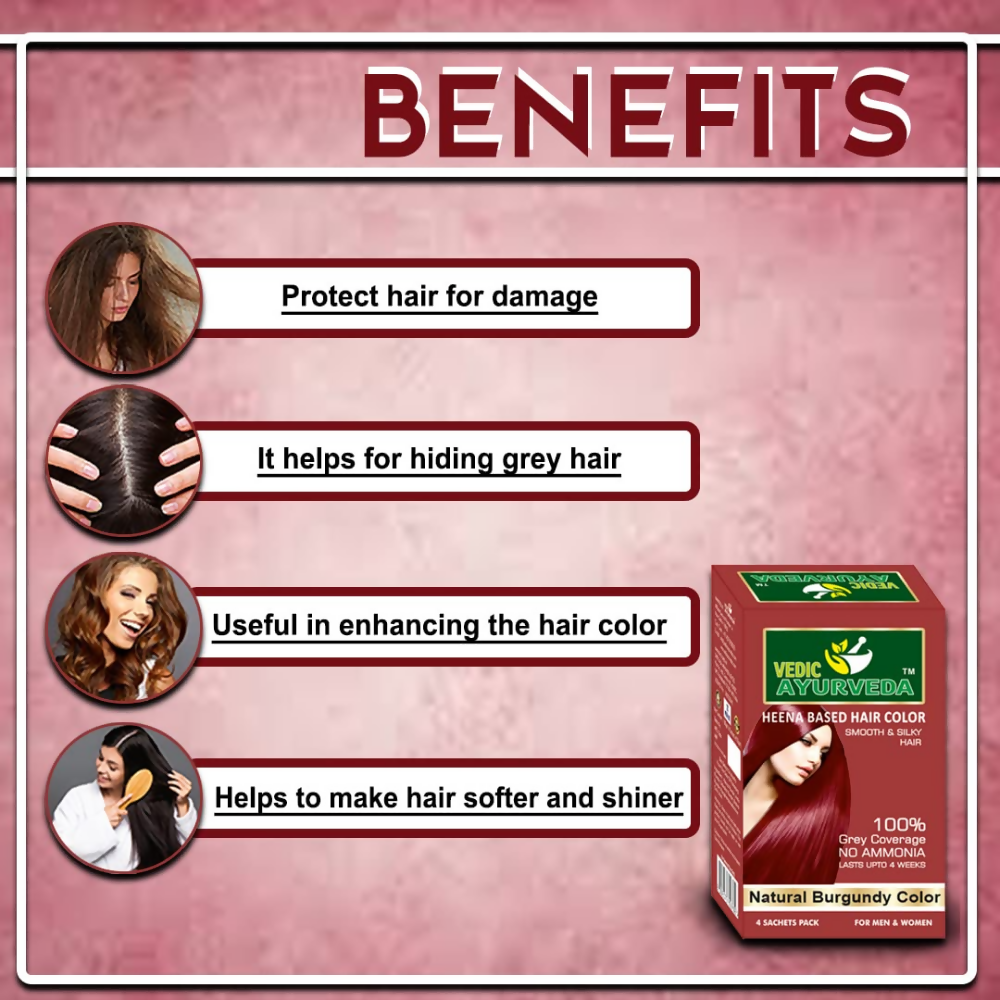 VedicAyurvedas No Ammonia Burgundy & No Ammonia Black Hair Color
