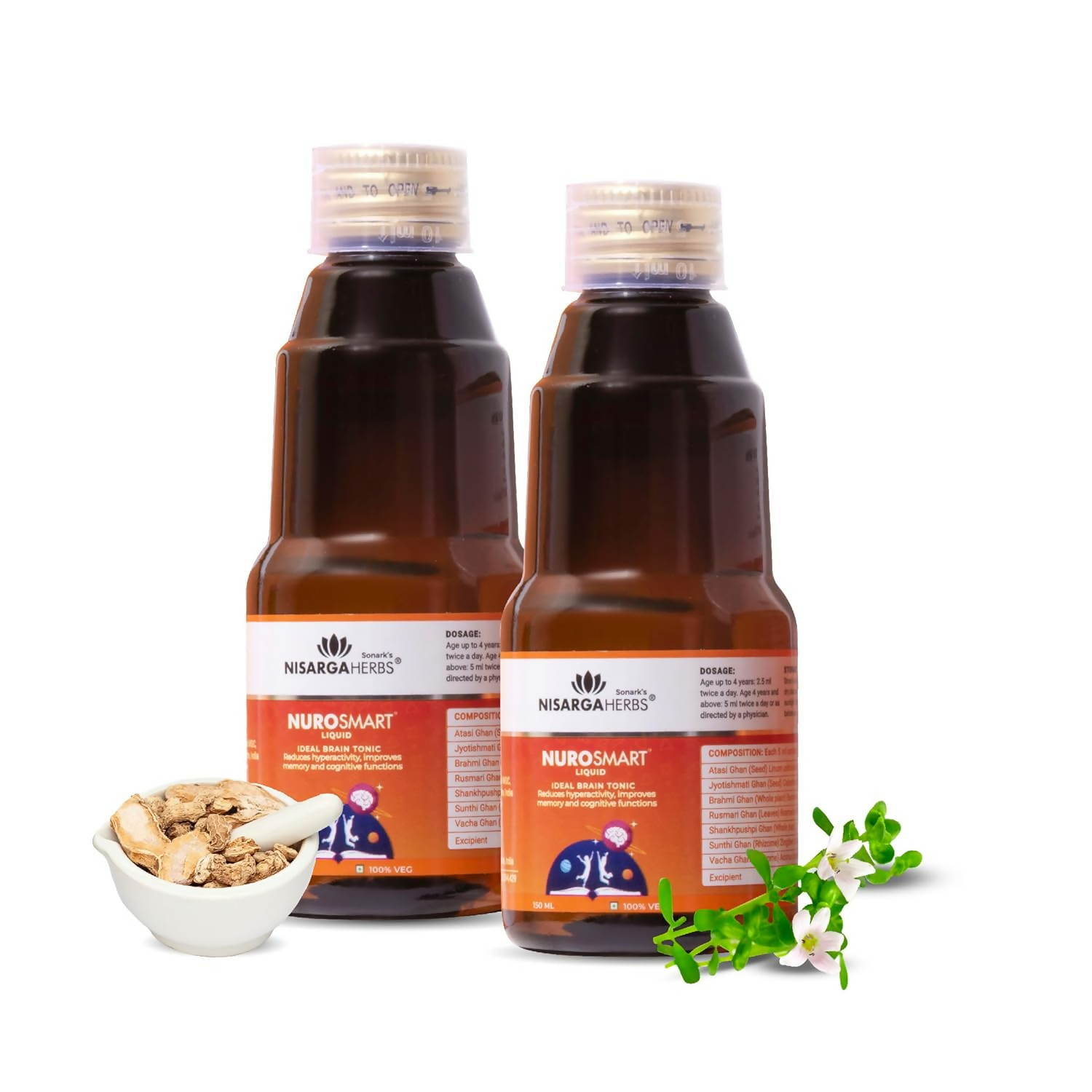 Nisarga Herbs Nurosmart Brain Booster Syrup For Kids (2–12Y)