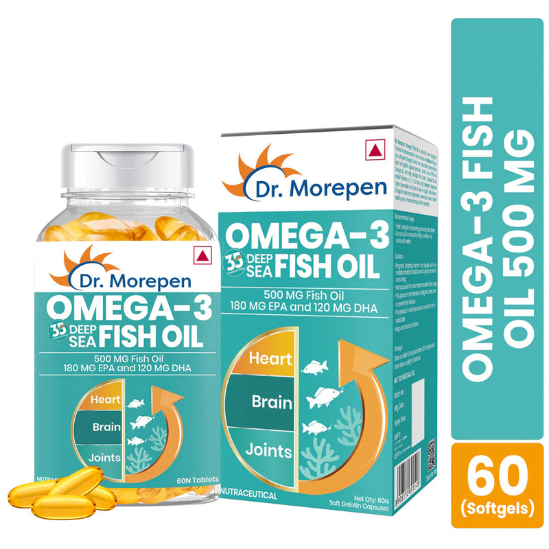 Dr. Morepen Omega-3 Deep Sea Fish Oil 500mg Softgels