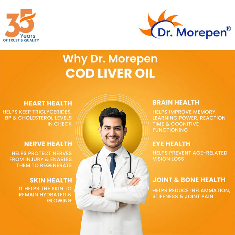 Dr. Morepen Cod Liver Oil Softgels -Pack of 2