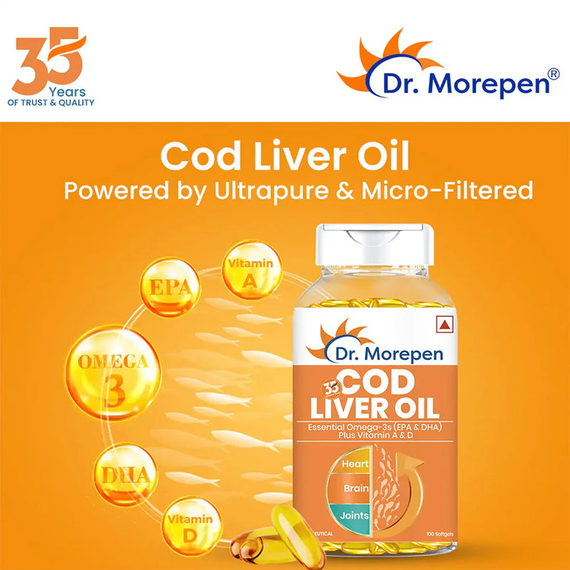 Dr. Morepen Cod Liver Oil Softgels -Pack of 2