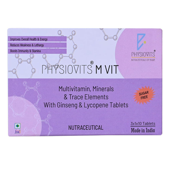 Physiovits M VIT: Multivitamins, Minerals & Trace Elements - Your Daily support for Strength, stamina, energy and immunity boost - Box of 30 Capsules