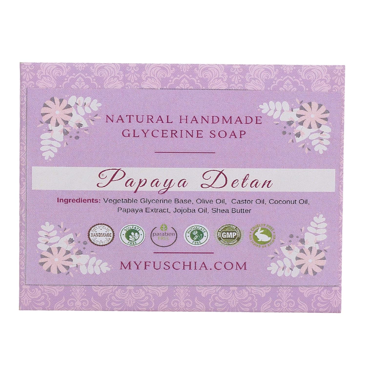 Fuschia - Papaya Detan Natural Handmade Herbal Soap