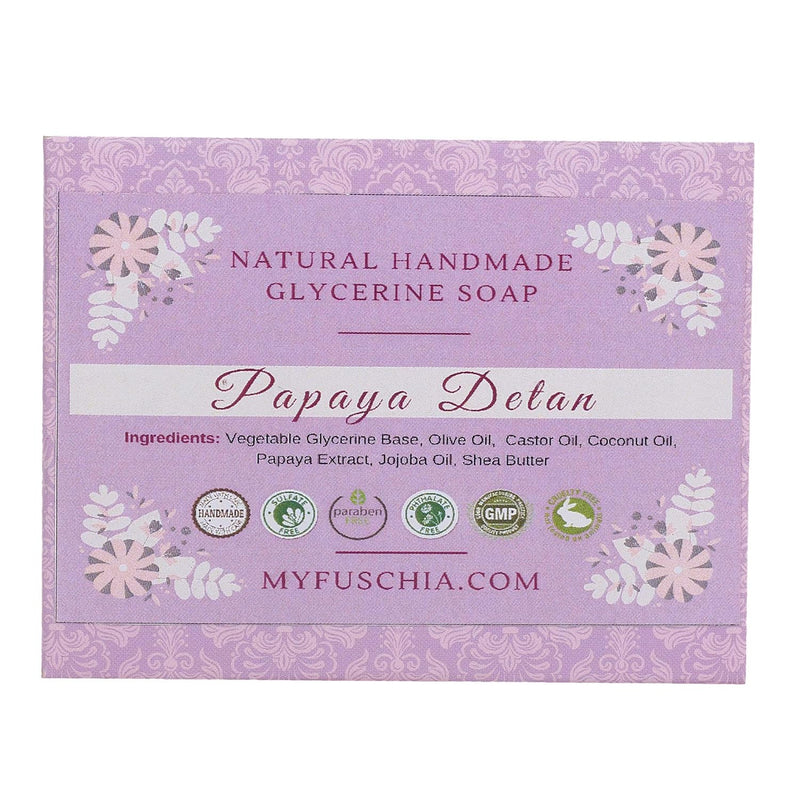 Fuschia - Papaya Detan Natural Handmade Herbal Soap