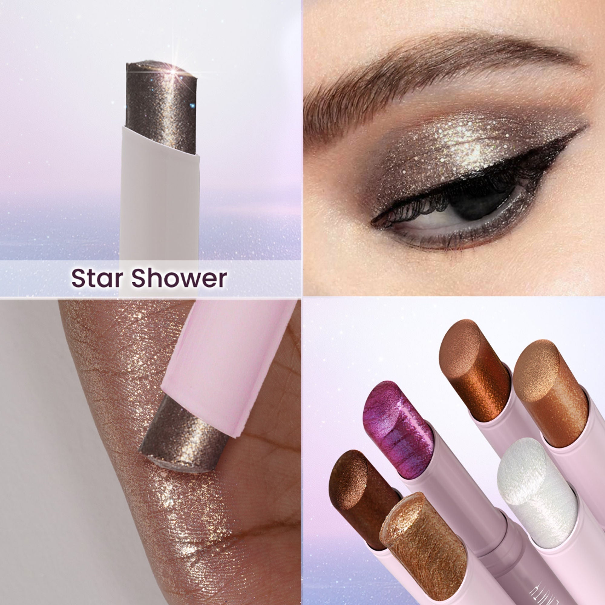 Swiss Beauty Jelly Verse Glow Eyeshadow Stick , Rich Color Payoff, Crease-Proof - Bronzed Eclipse