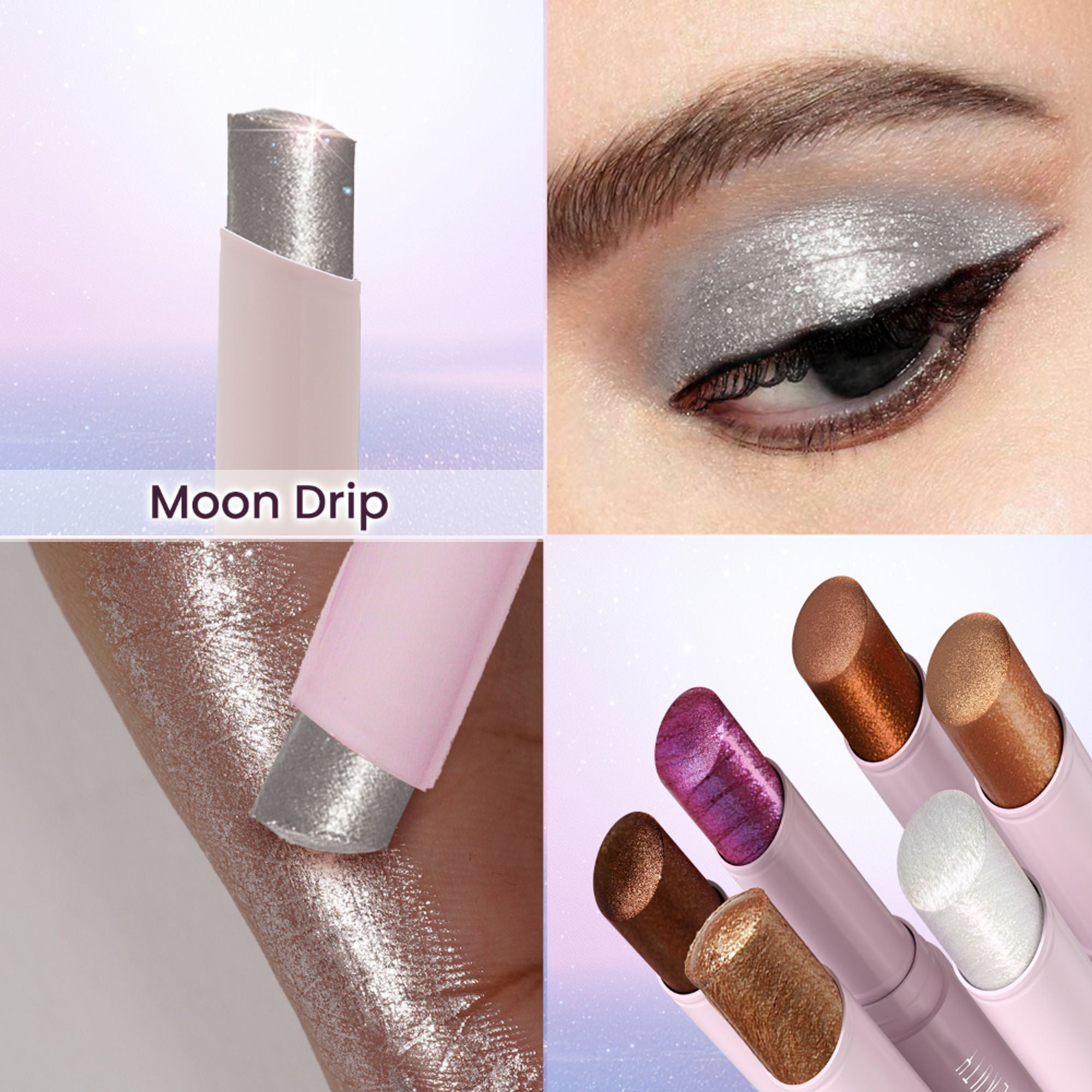 Swiss Beauty Jelly Verse Glow Eyeshadow Stick , Rich Color Payoff, Crease-Proof - Moon Drip