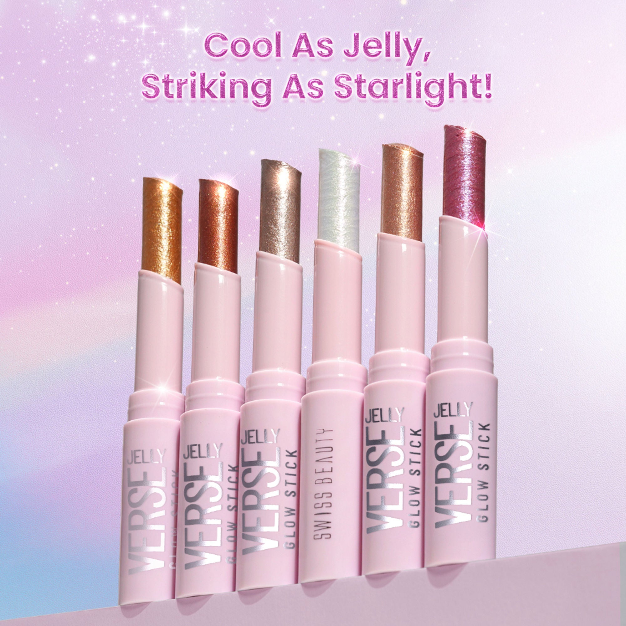 Swiss Beauty Jelly Verse Glow Eyeshadow Stick , Rich Color Payoff, Crease-Proof - Moon Drip