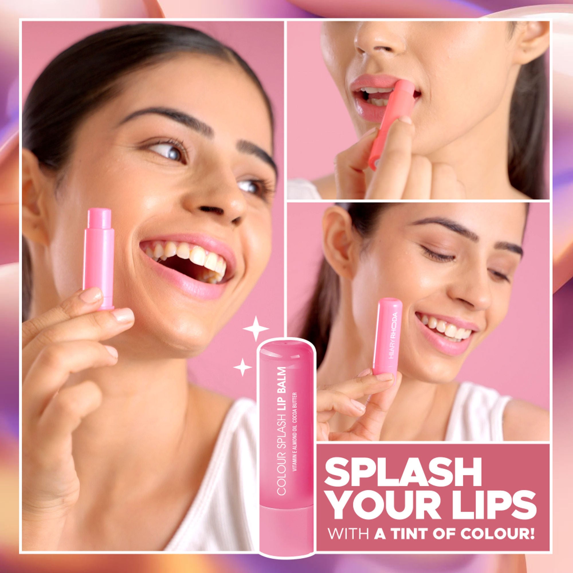 Hilary Rhoda Colour Splash Lip Balm With SPF 15 - Rose 01