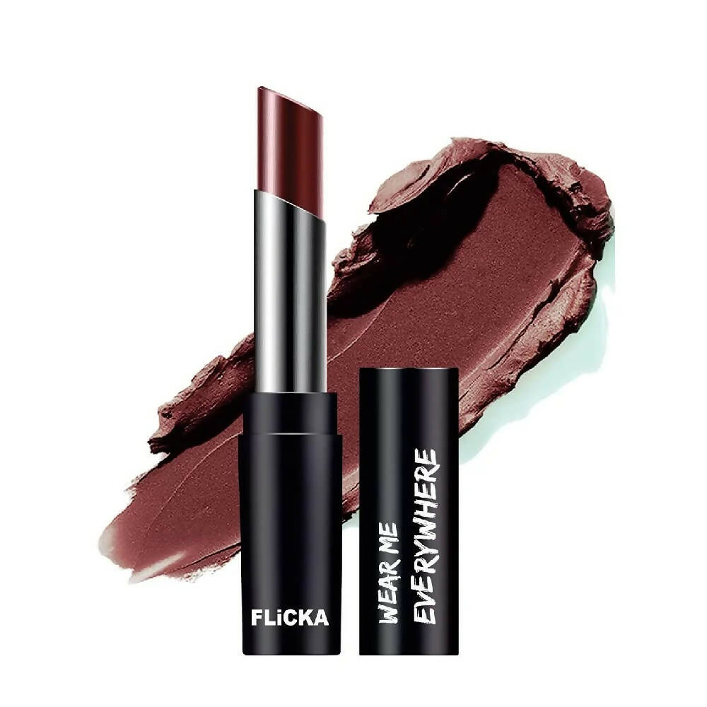 FLiCKA Wear Me Everywhere Creamy Matte Lipstick Brides Chocolate - Brown
