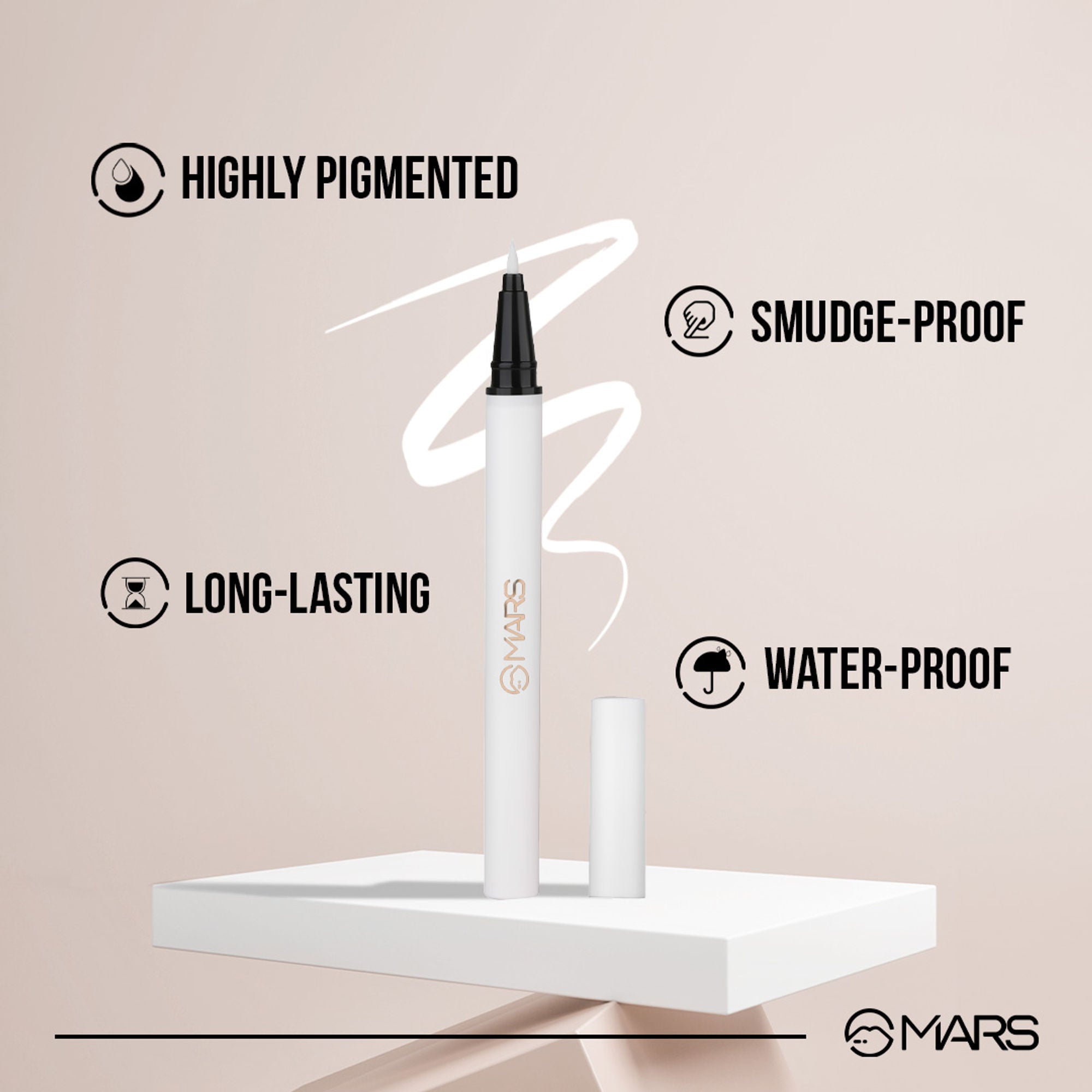 MARS Cosmetics City Stroke Charming Eyes Liquid Eyeliner - 01 White