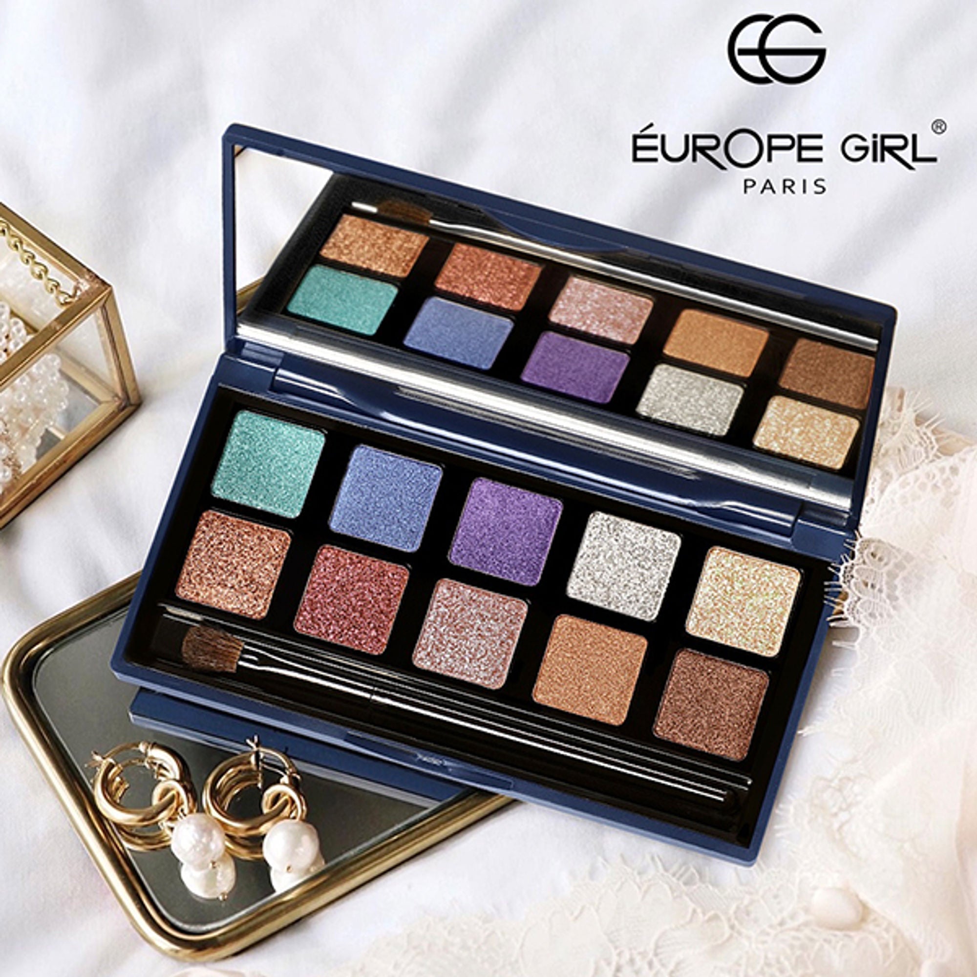 Europe Girl 10 Colour Eyeshadow Secret Palette - Diamond Dust