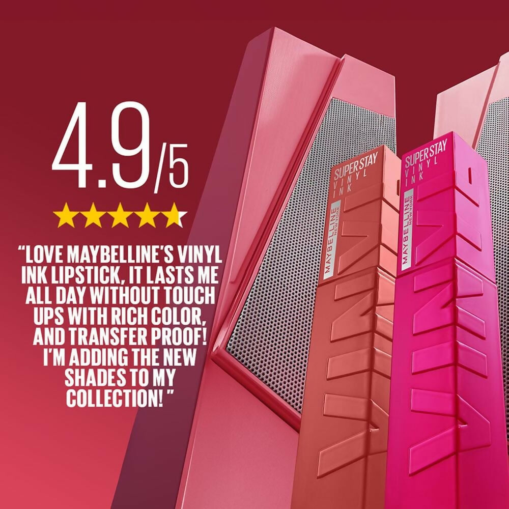 Maybelline New York Super Stay Vinyl Ink Liquid Lipstick, Instant Shine Lasts Up To 16H - 40 Witty