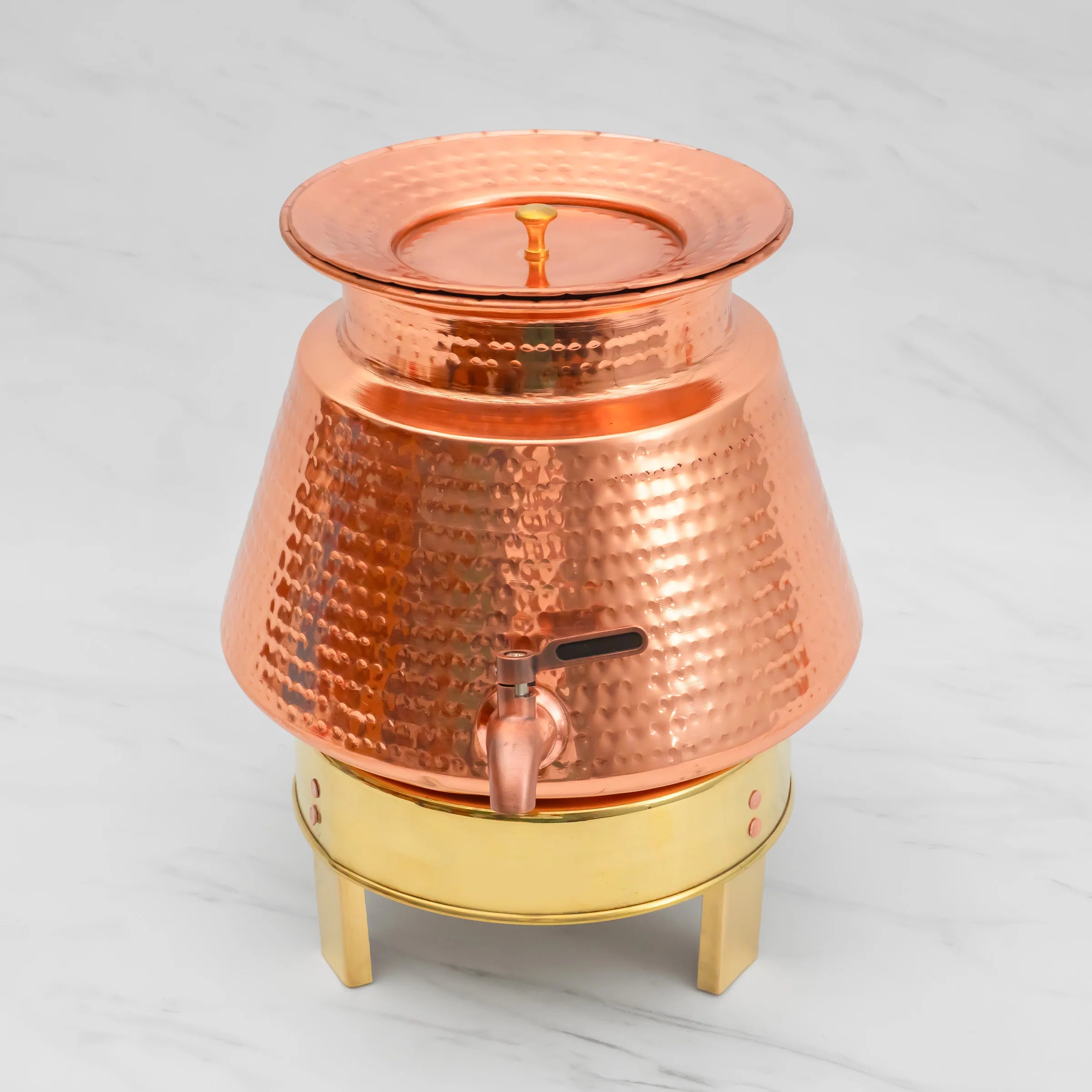 Health Smith Pure Copper Jalsagar Pot Water Dispenser with Brass Stand